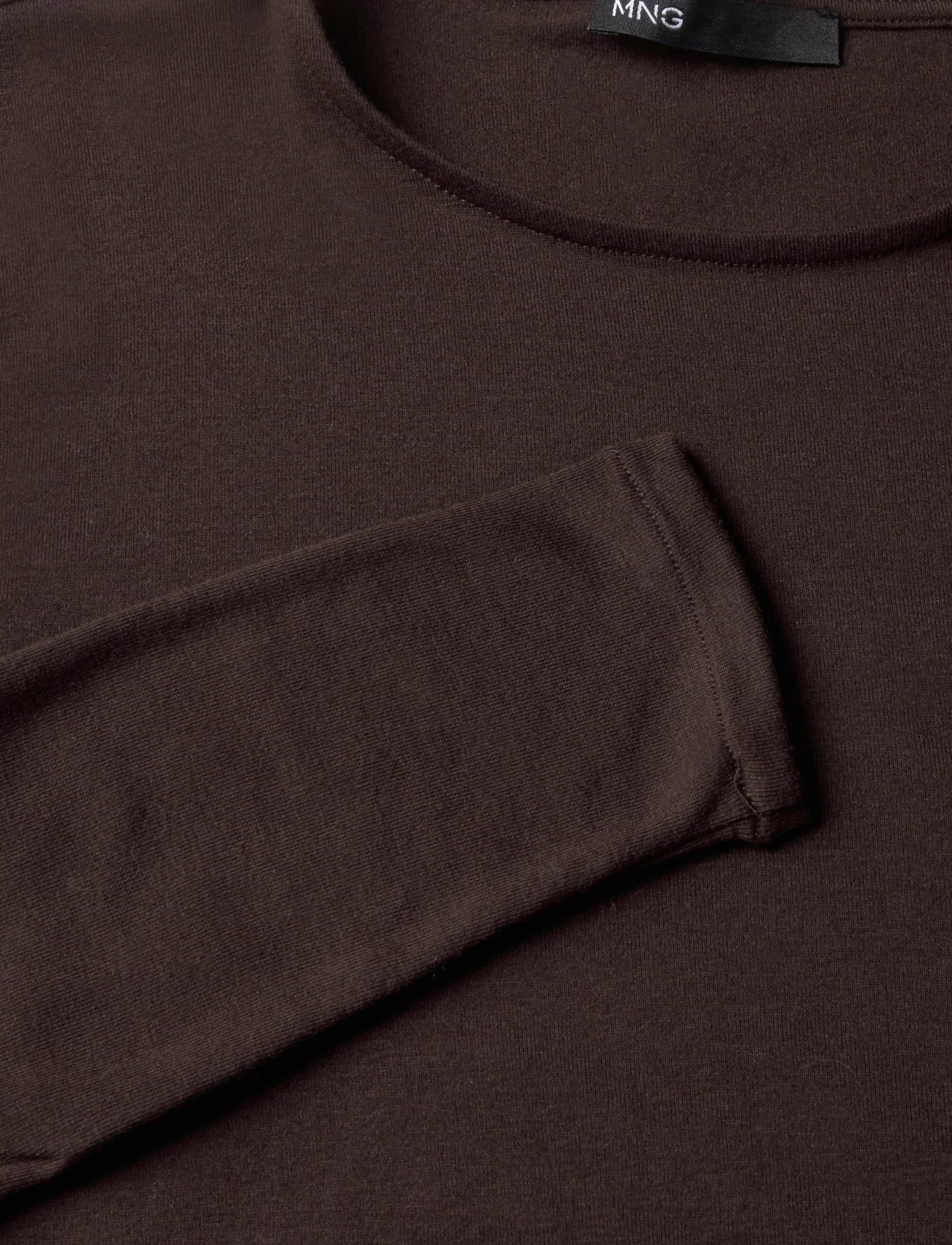Mango - Fitted T-shirt with lace trim - brown - 2