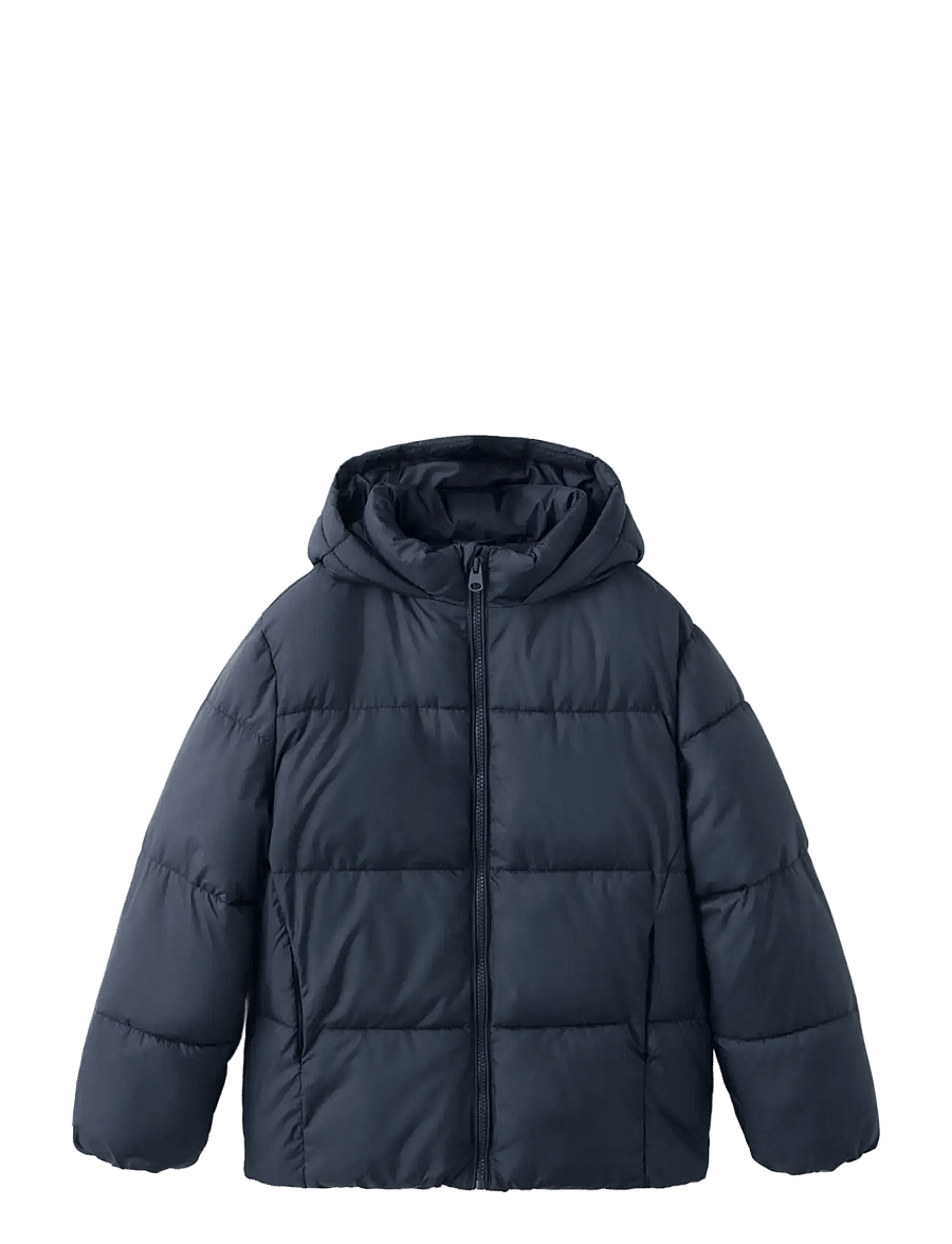 Mango - Hood puffer coat - quiltede jakker - navy - 0