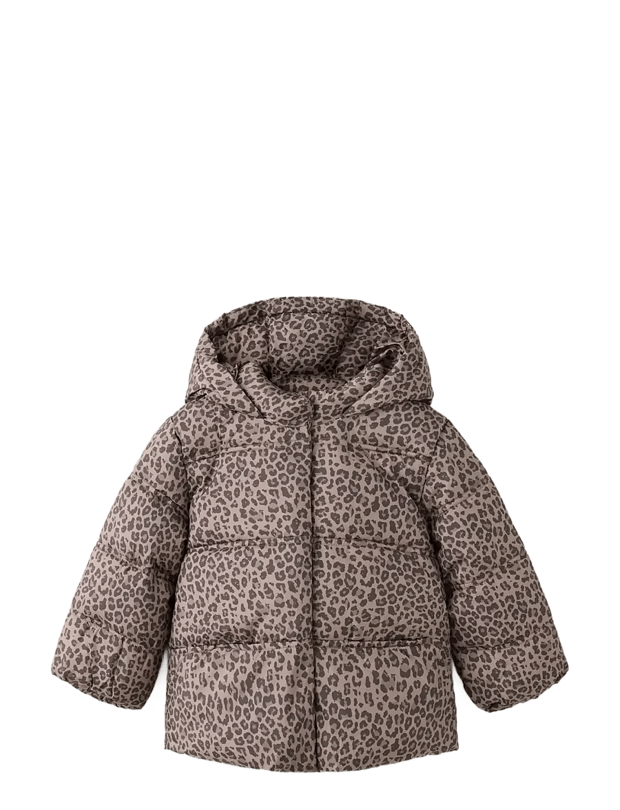 Mango - Leopard print padded anorak - anoraker - brown - 0