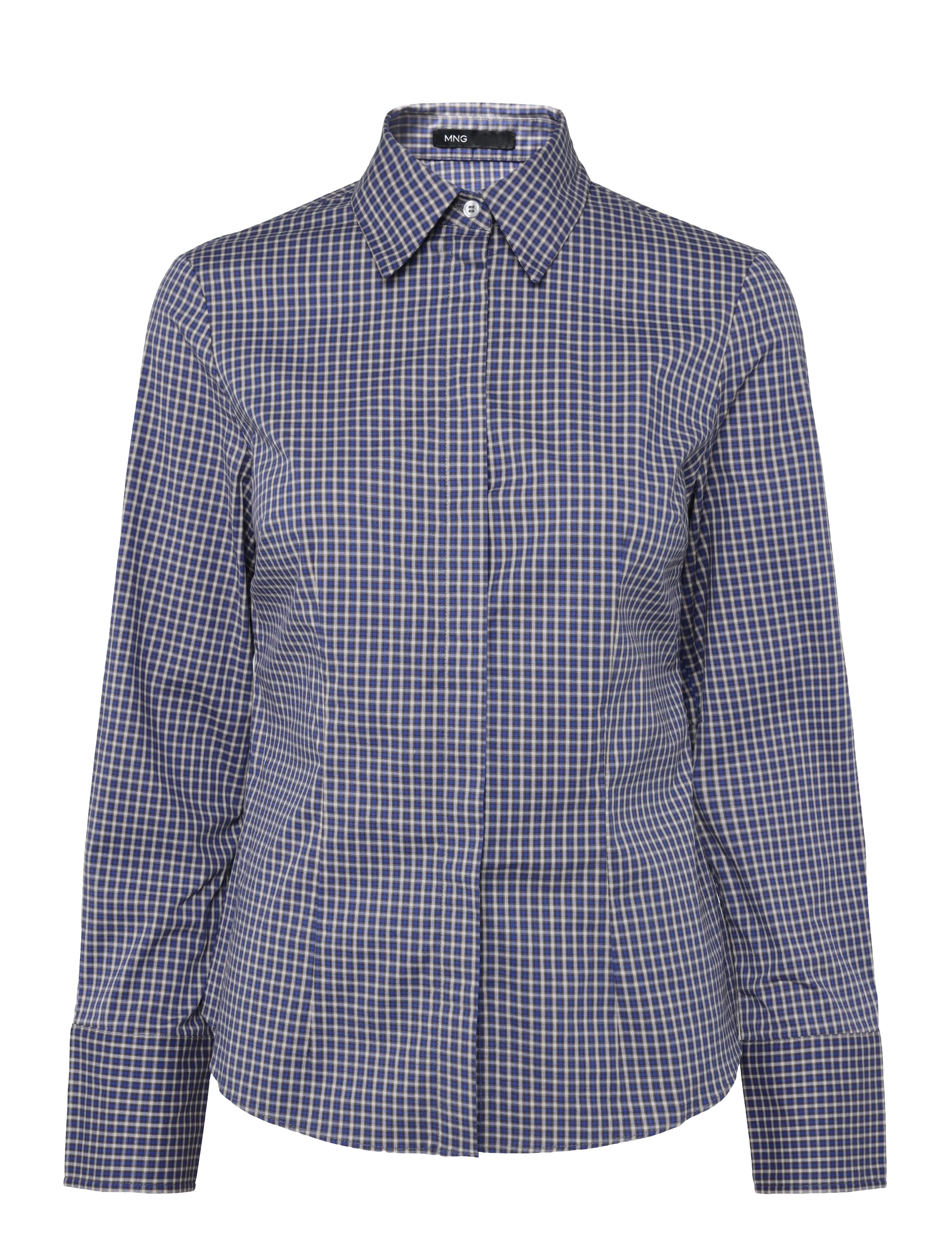 Mango Fitted checked shirt - Skjortor - NAVY / navy