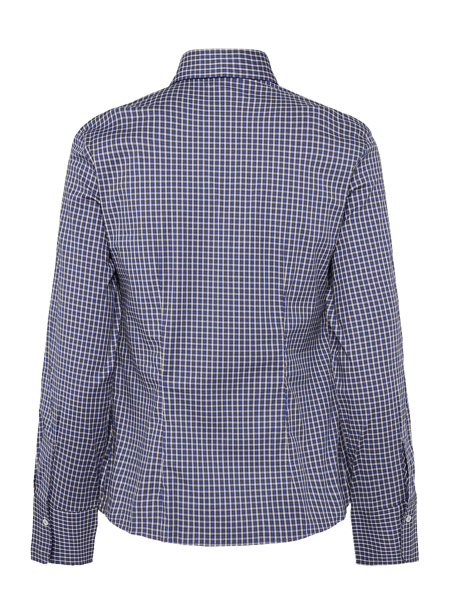 Mango - Fitted checked shirt - langærmede skjorter - navy - 1