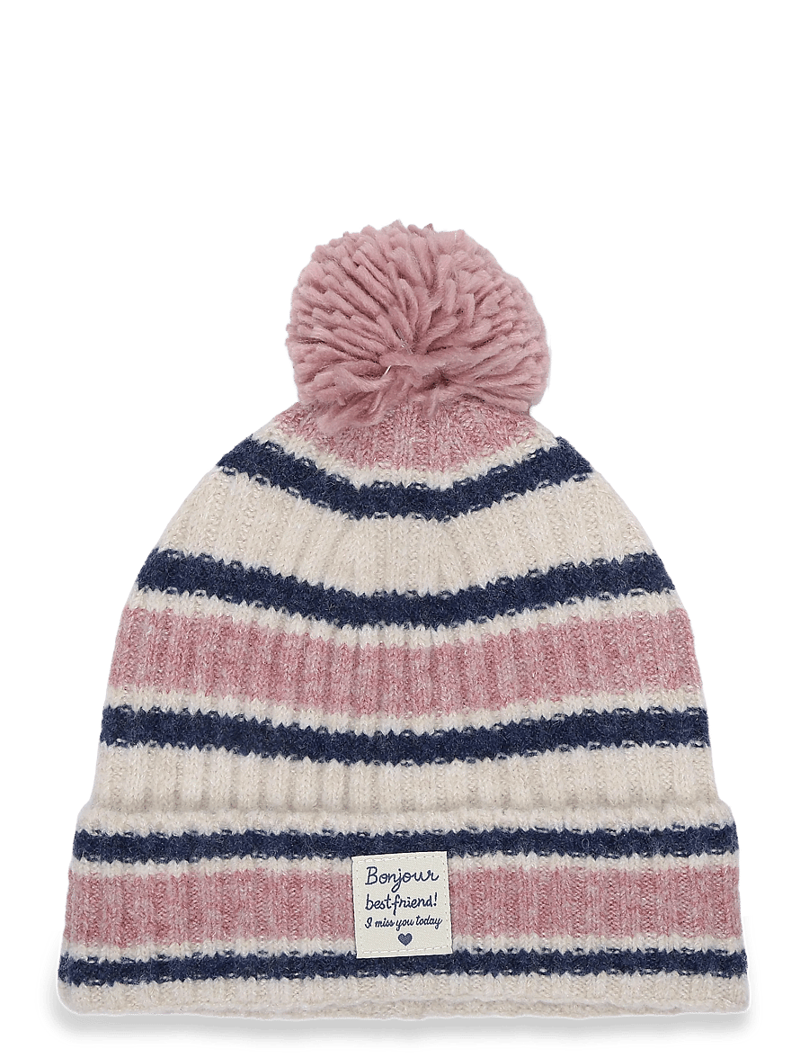 Mango - Striped knit hat - babyhuer - lt-pastel pink - 0