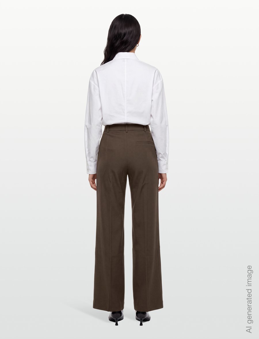 Mango - Flared trousers with seams - flare bukser - medium brown - 4