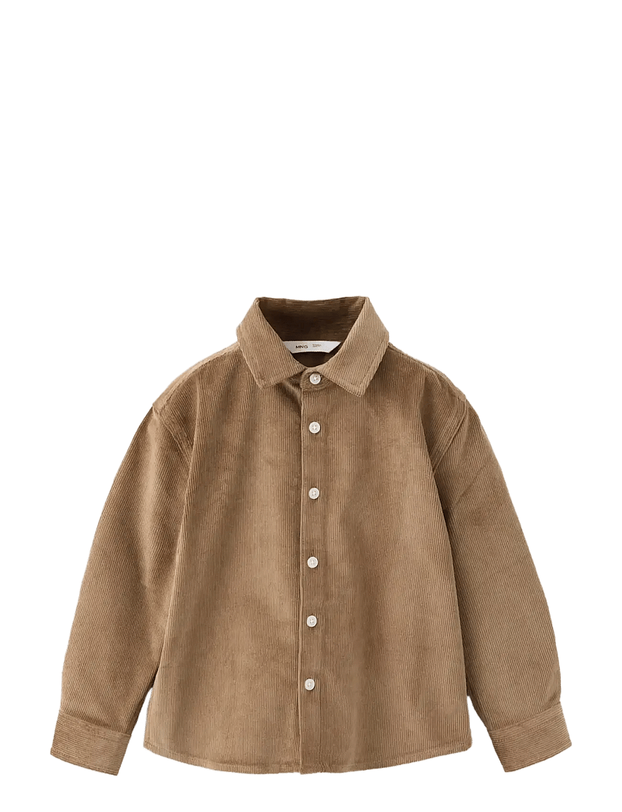 Mango - Corduroy cotton shirt - langærmede skjorter - medium brown - 0
