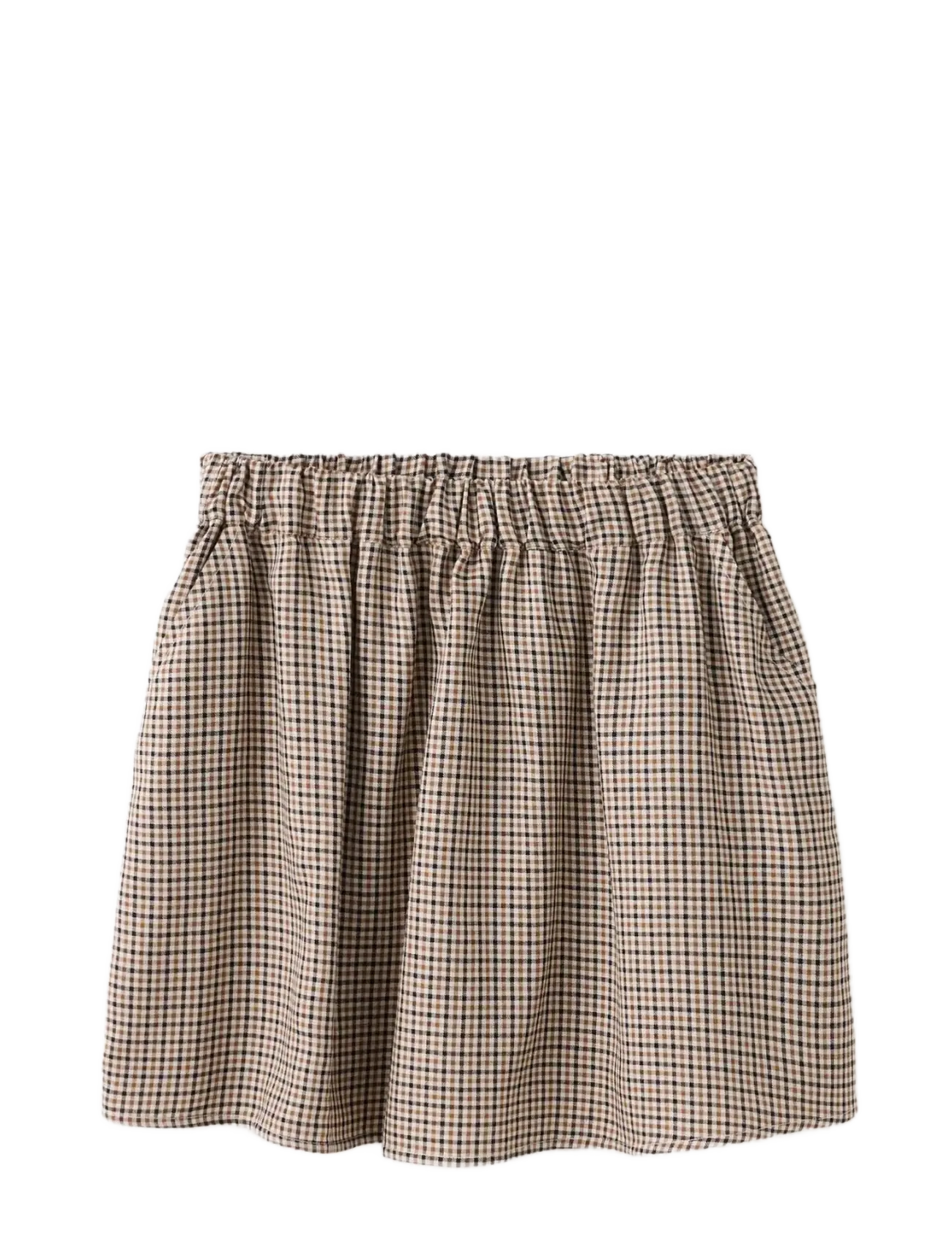 Mango Checked skirt with elasticated waist - Mango - LIGHT BEIGE / beige