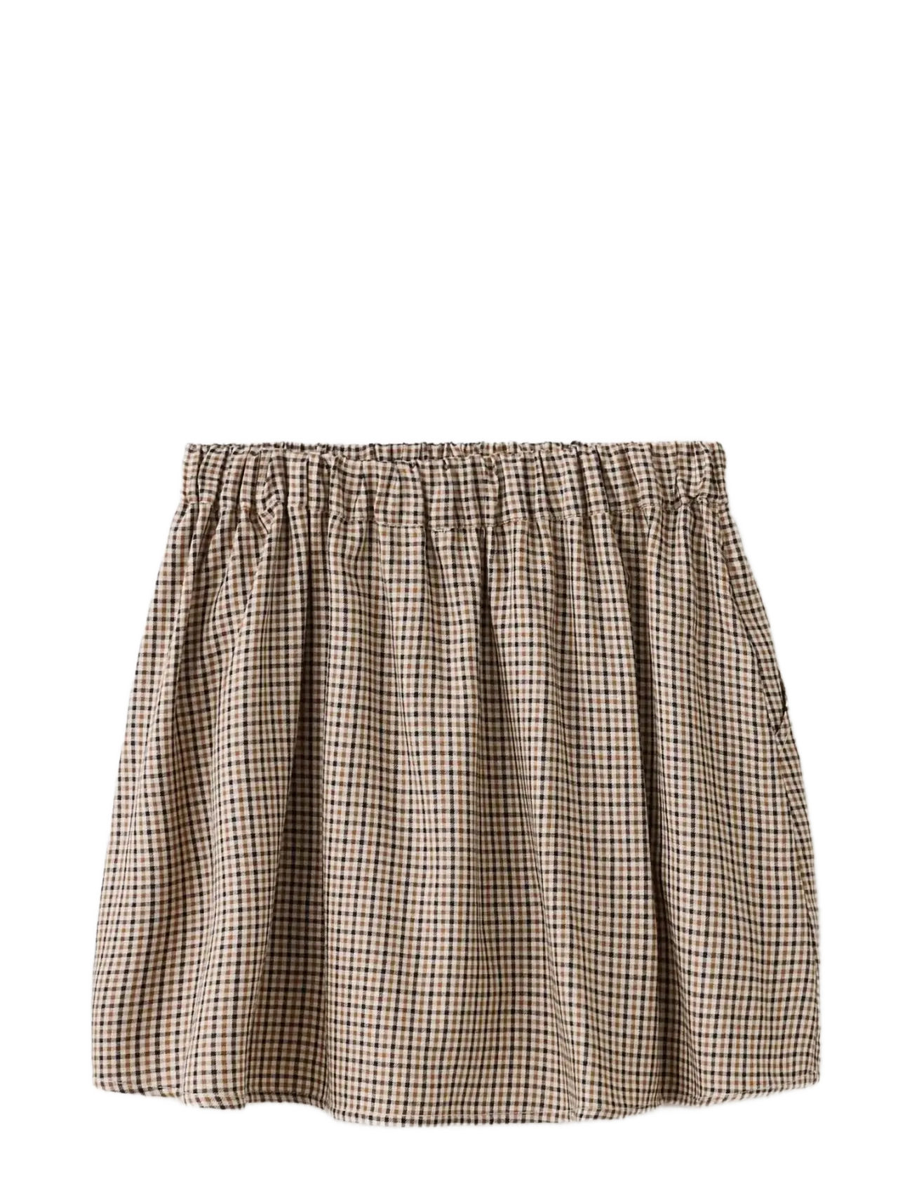 Mango - Checked skirt with elasticated waist - light beige - 1