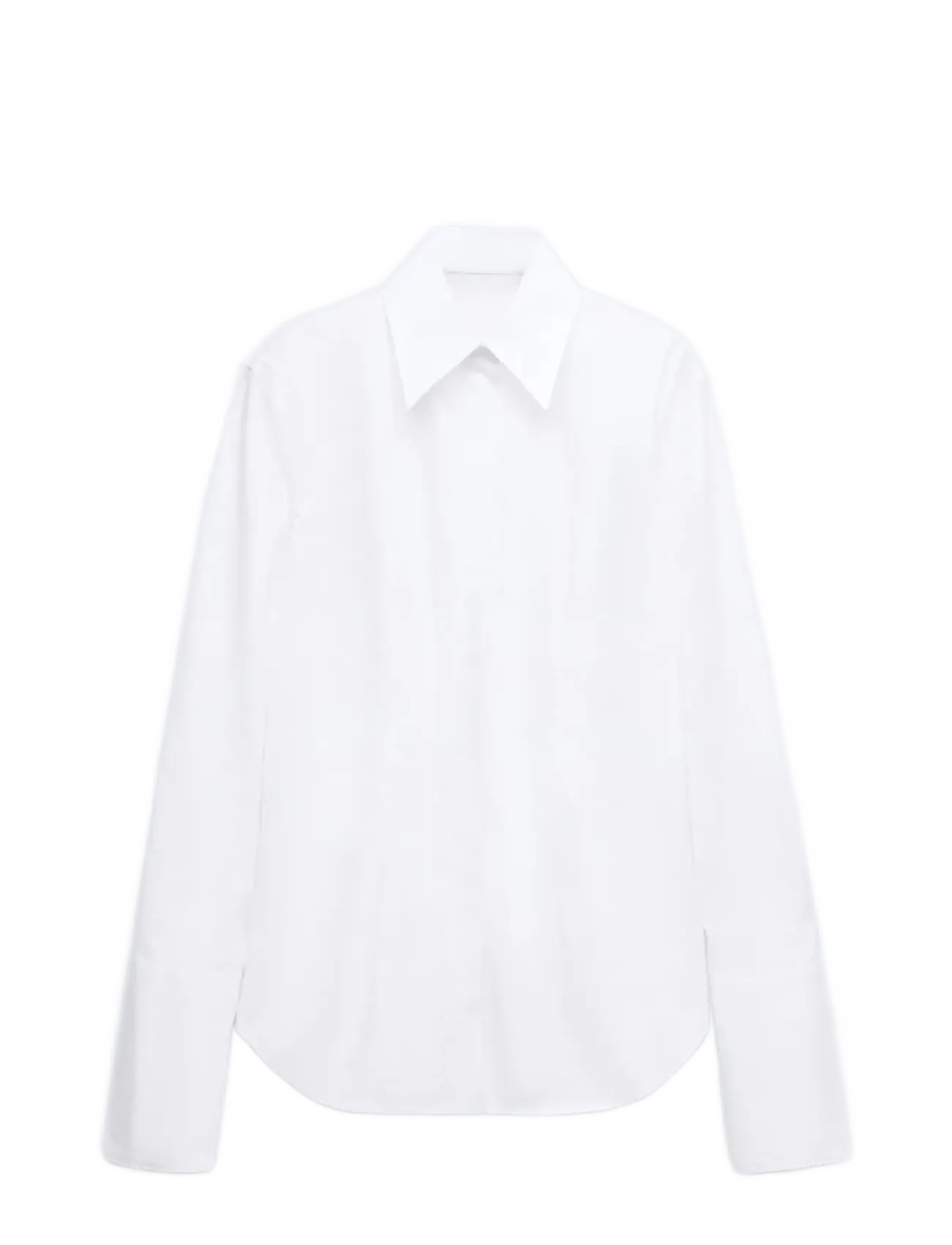 Mango Fitted cotton shirt - Långärmade skjortor - WHITE / white
