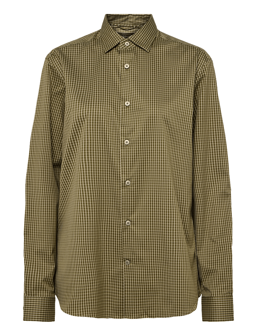 Mango - Slim fit striped cotton shirt - casual skjorter - beige - khaki - 0