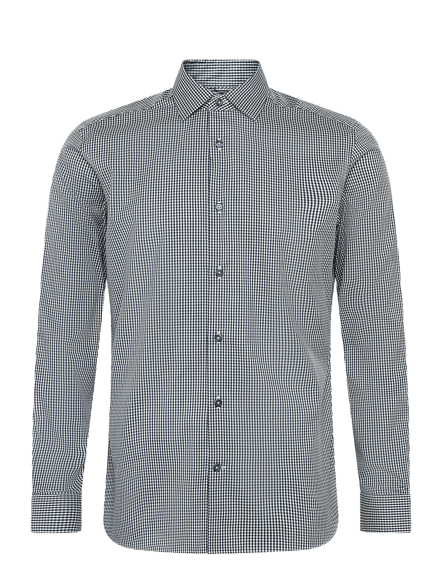 Mango - Slim fit striped cotton shirt - casual skjorter - dark blue - 1