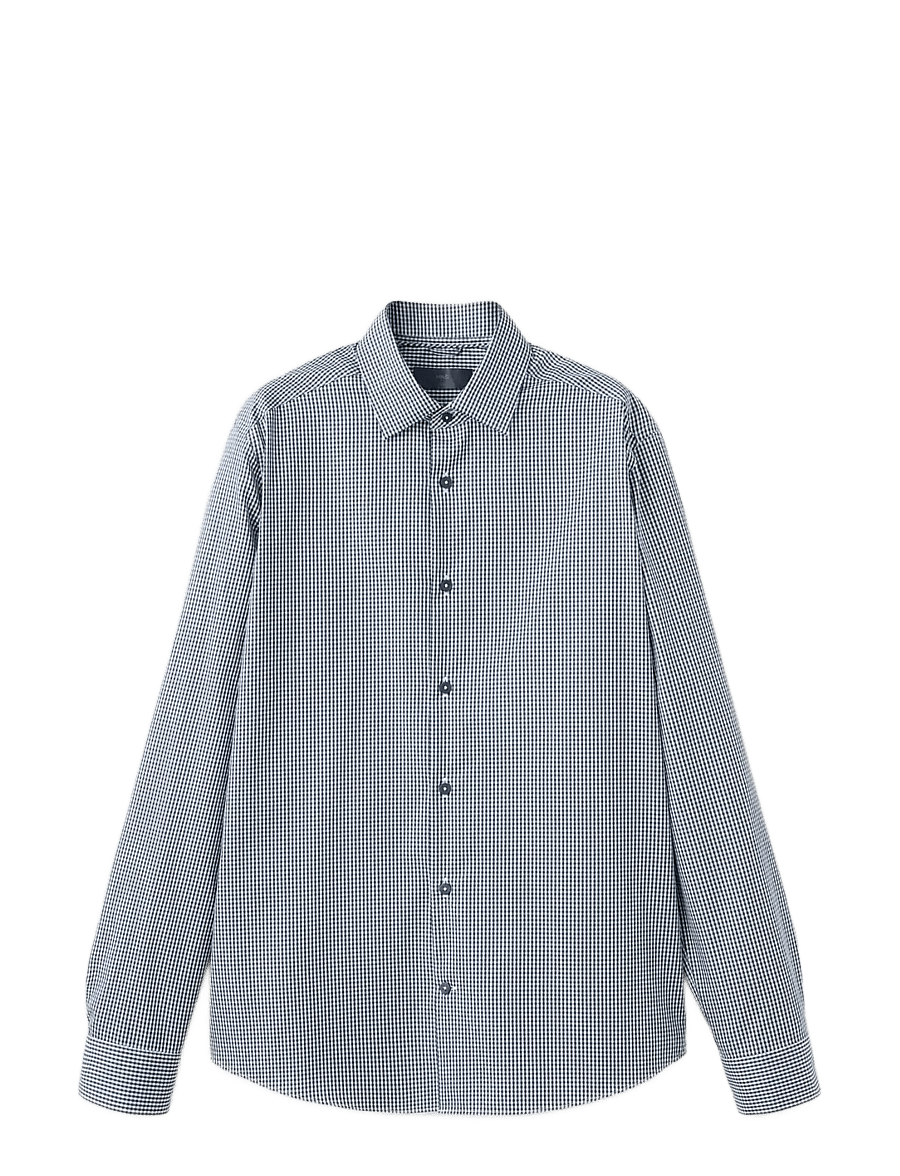 Mango - Slim fit striped cotton shirt - casual skjorter - dark blue - 0