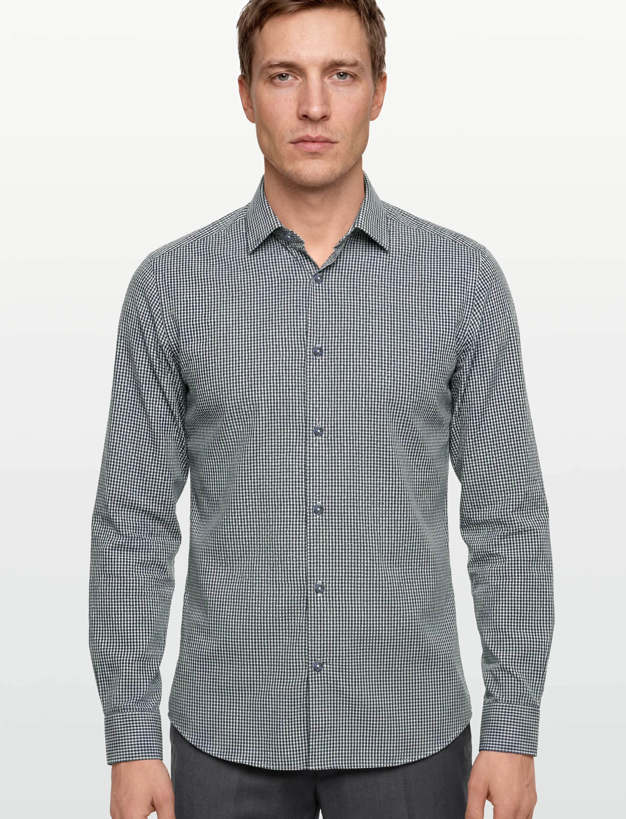 Mango - Slim fit striped cotton shirt - casual skjorter - dark blue - 3