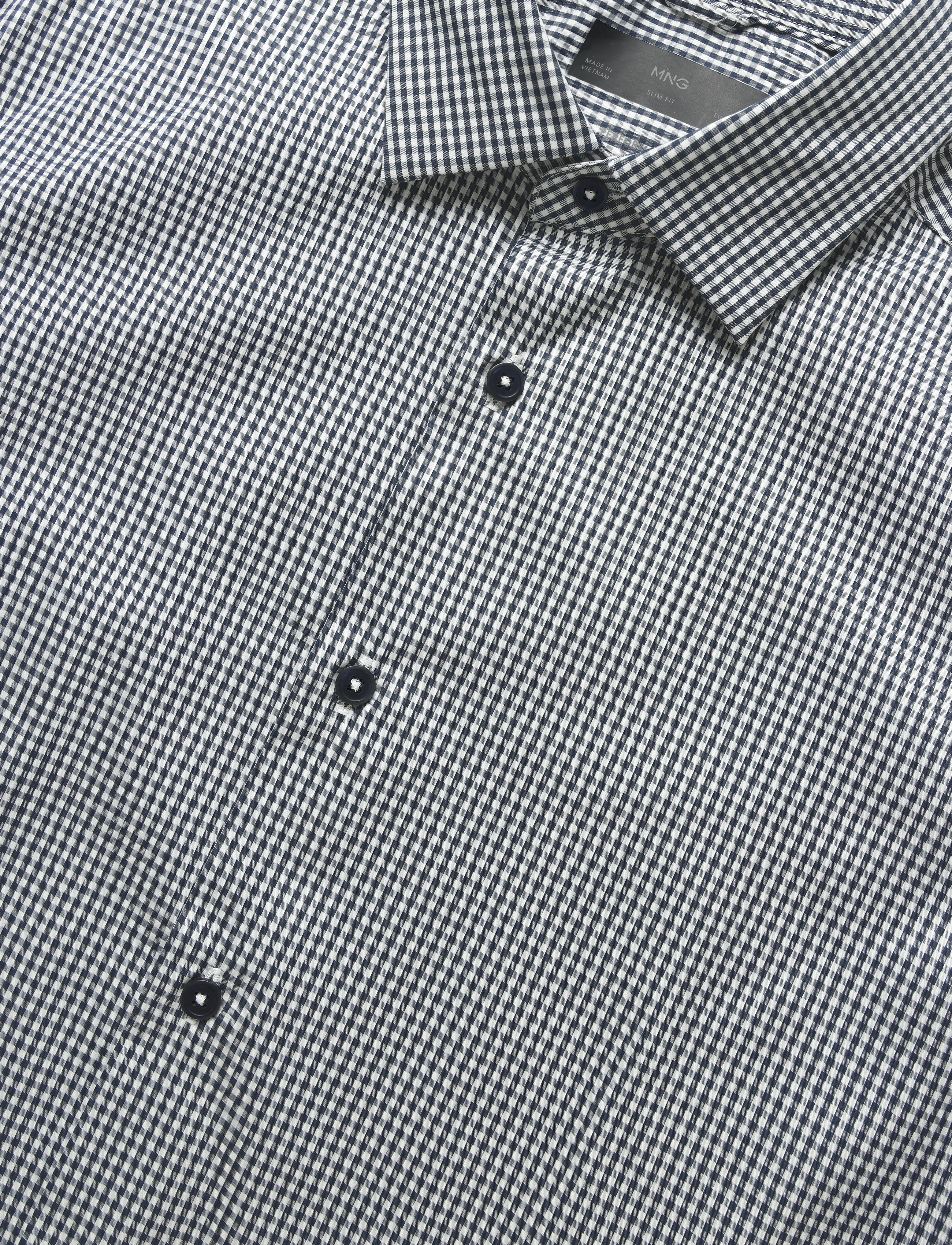 Mango - Slim fit striped cotton shirt - casual skjorter - dark blue - 5