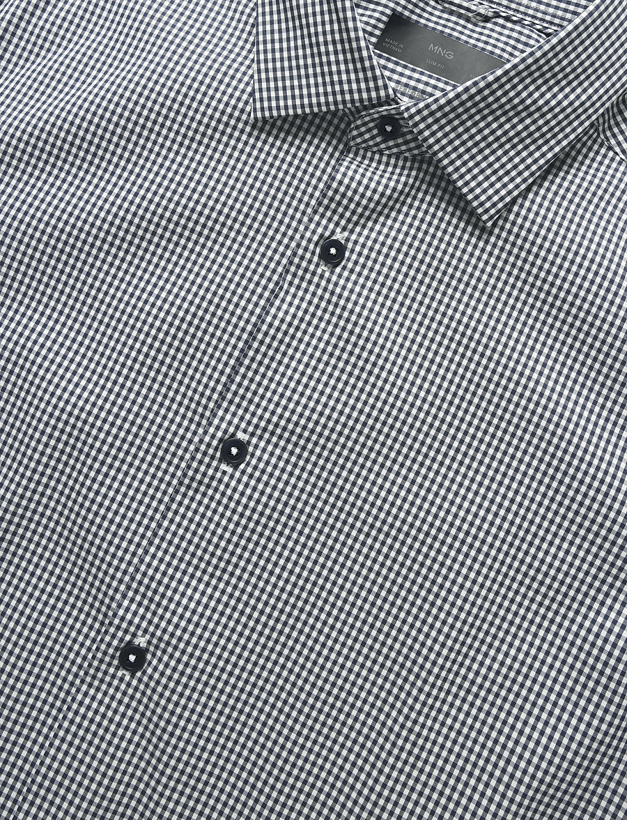 Mango - Slim fit striped cotton shirt - casual skjorter - dark blue - 5