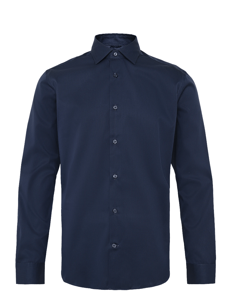 Mango - Slim fit striped cotton shirt - casual skjorter - medium blue - 1