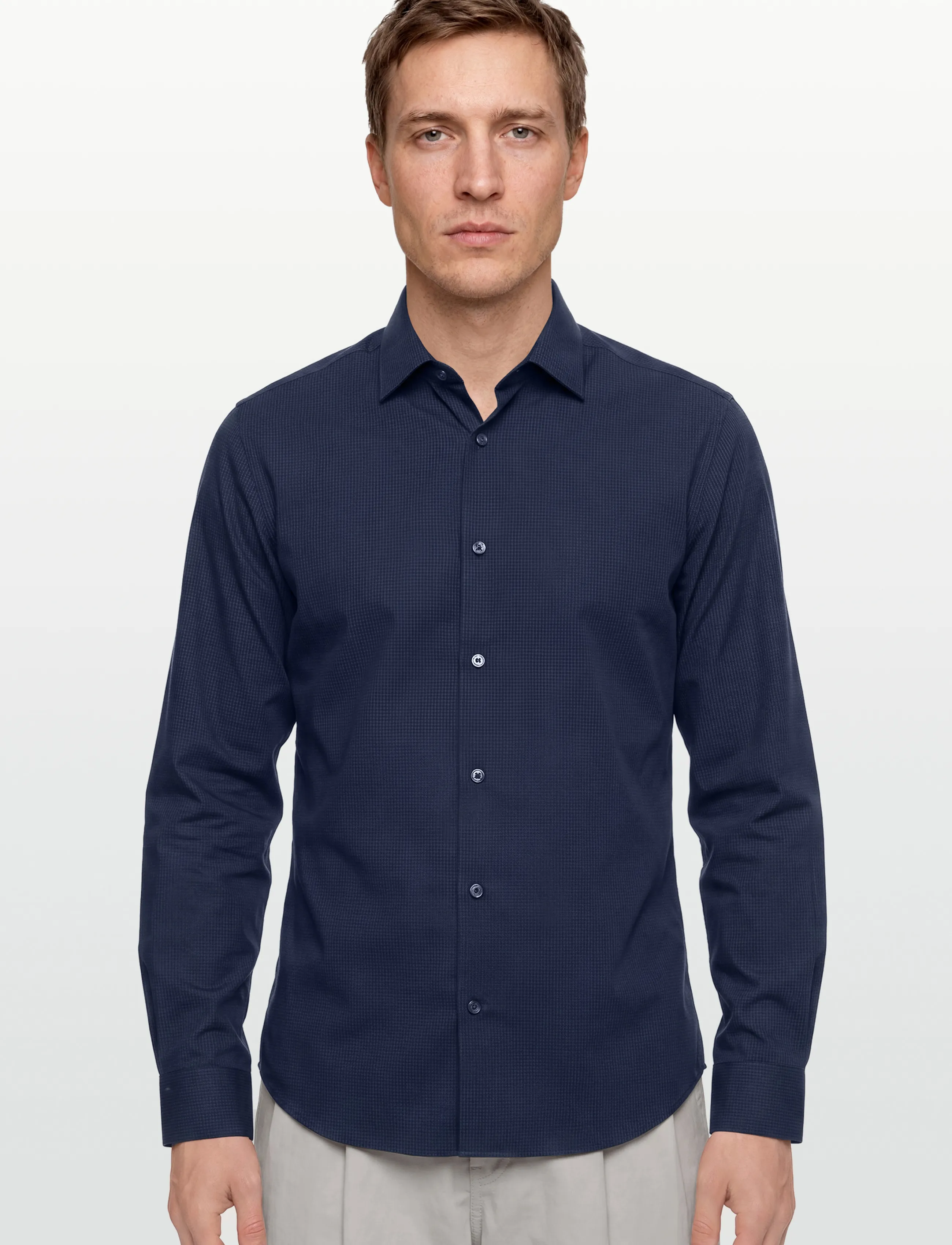 Mango - Slim fit striped cotton shirt - casual skjorter - medium blue - 3