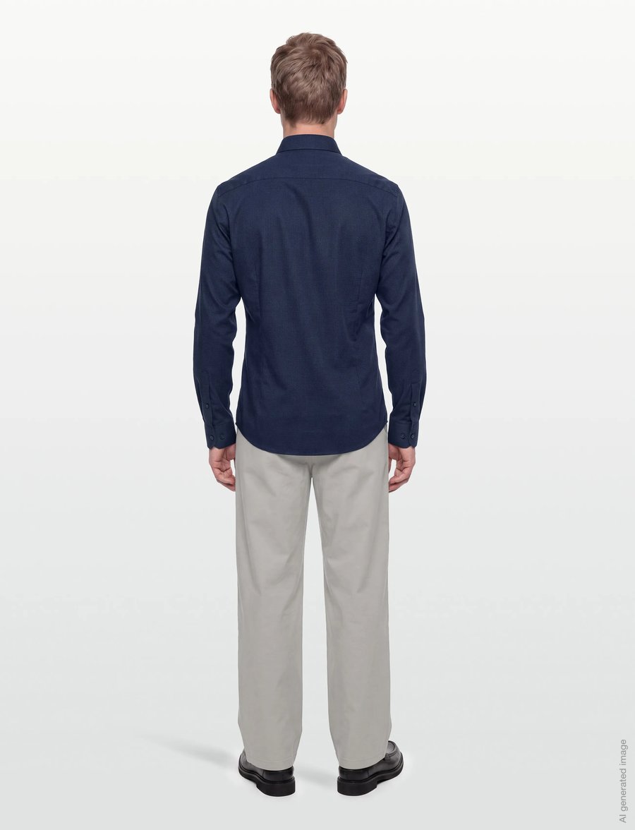 Mango - Slim fit striped cotton shirt - casual skjorter - medium blue - 4