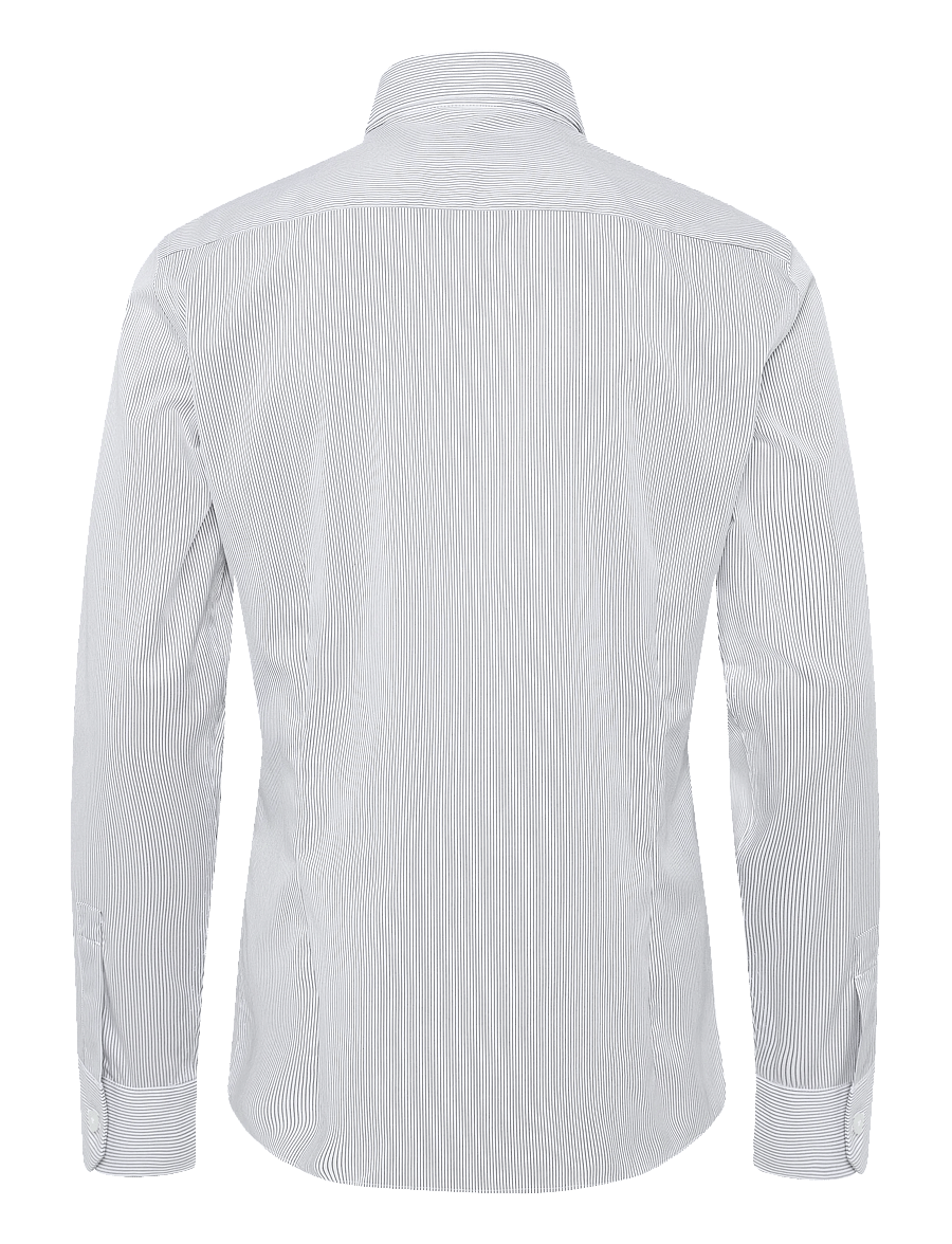 Mango - Slim fit striped cotton shirt - casual skjorter - white - 1