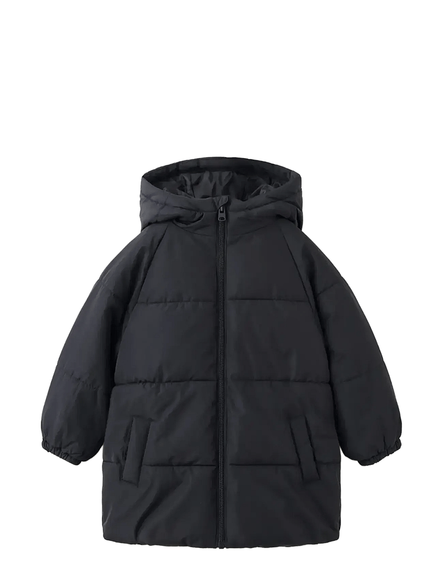 Mango - Quilted long coat - quiltede jakker - black - 0