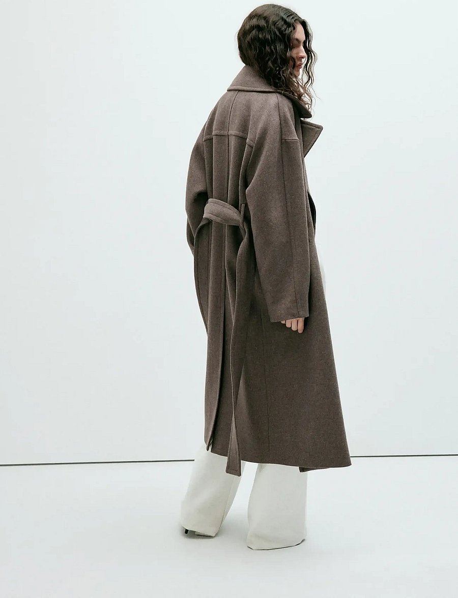 Mango - Manteco wool coat with belt - vinterjackor - medium brown - 3