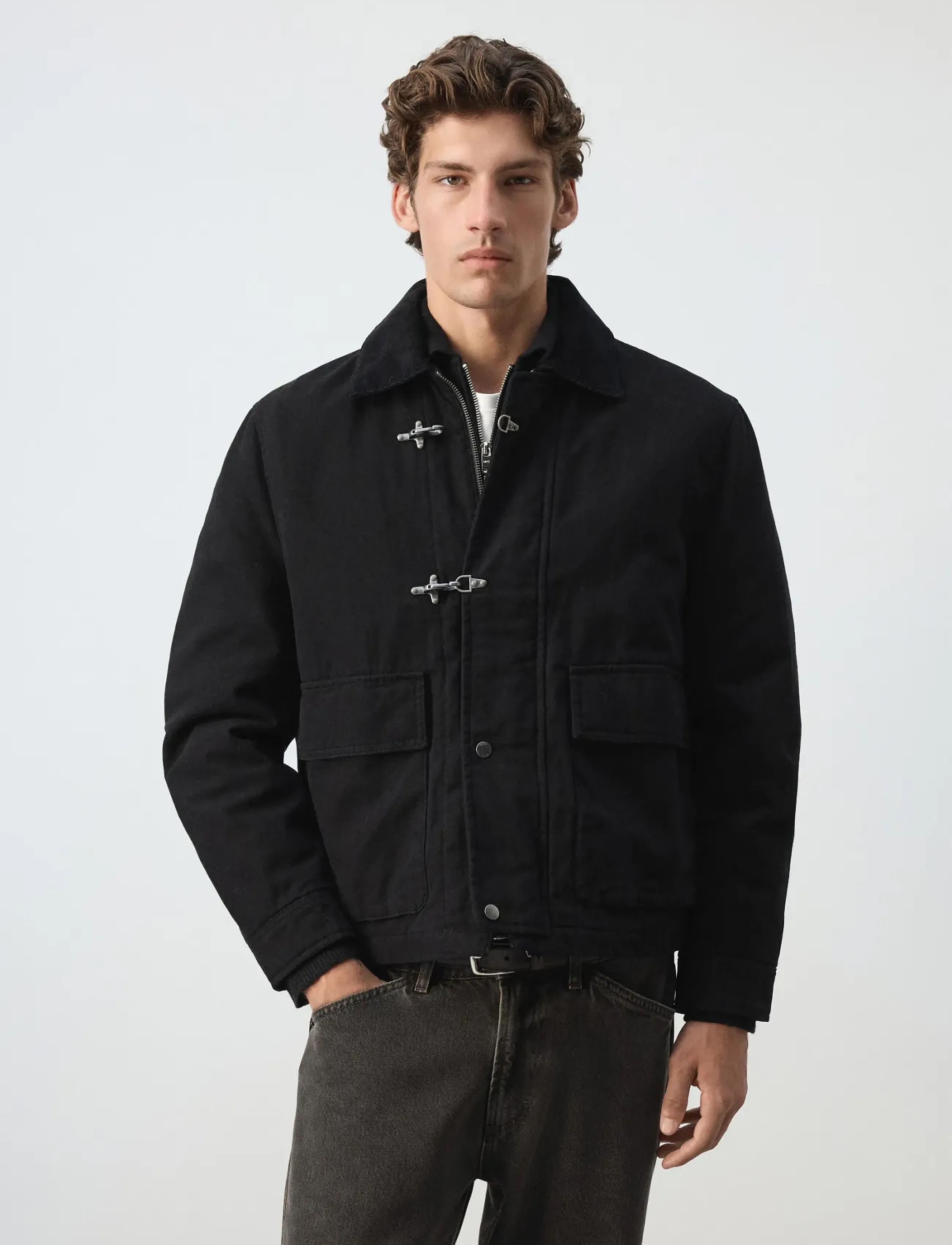 Mango Padded jacket with metal fastenings - Jackor - OPEN GREY / grey