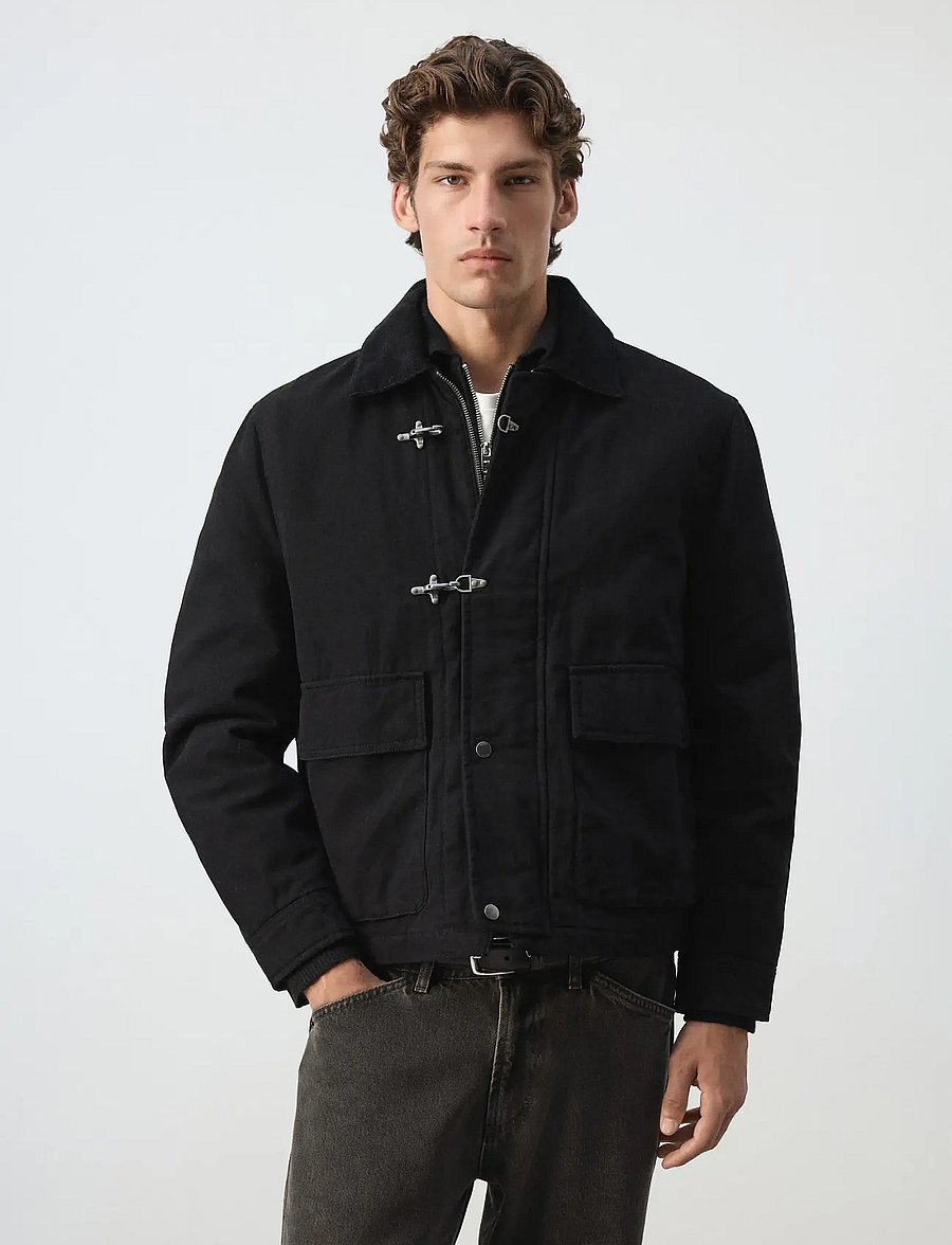 Mango - Padded jacket with metal fastenings - höstjackor - open grey - 0