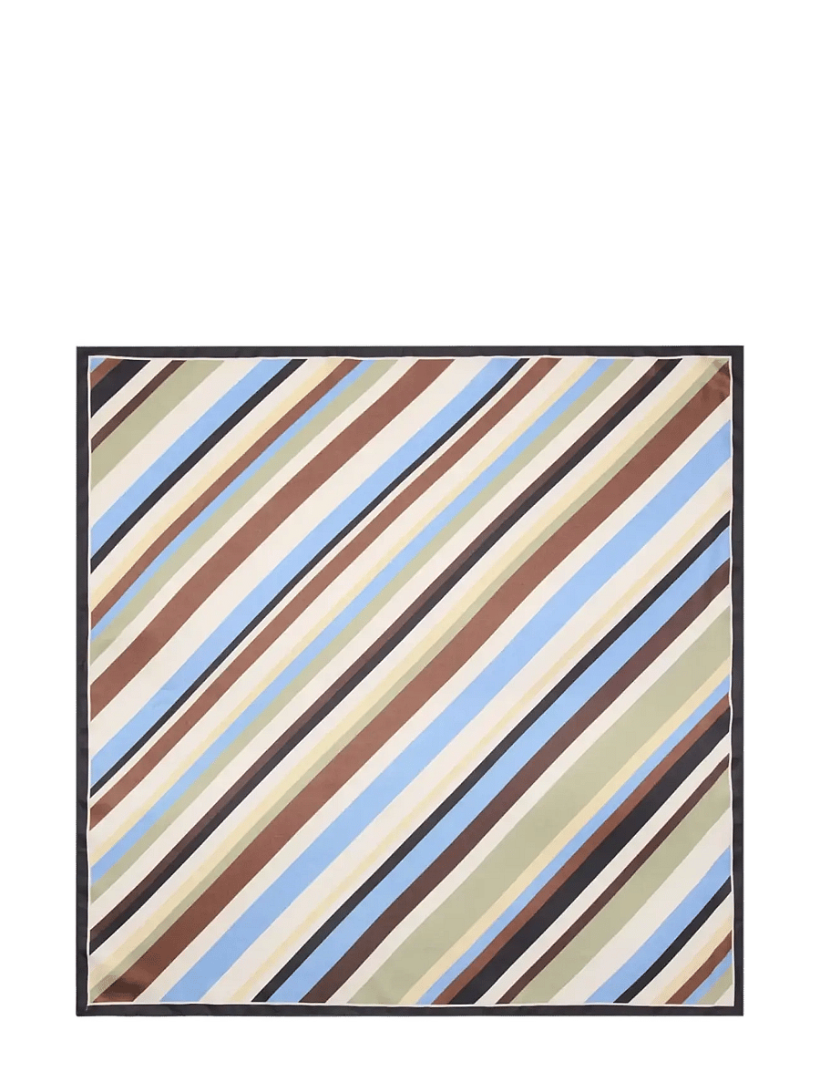Mango - Striped printed scarf - alltags-style - green - 0