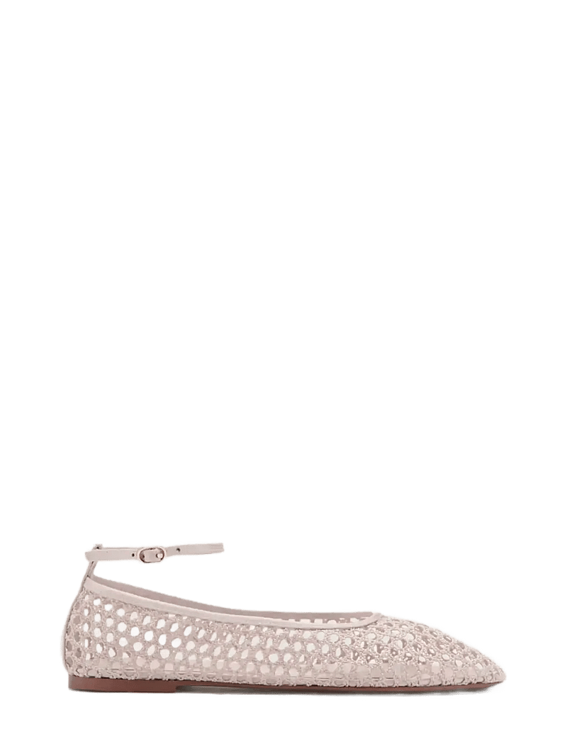 Mango - Crochet ankle strap ballerinas - særlige begivenheder - lt-pastel pink - 0
