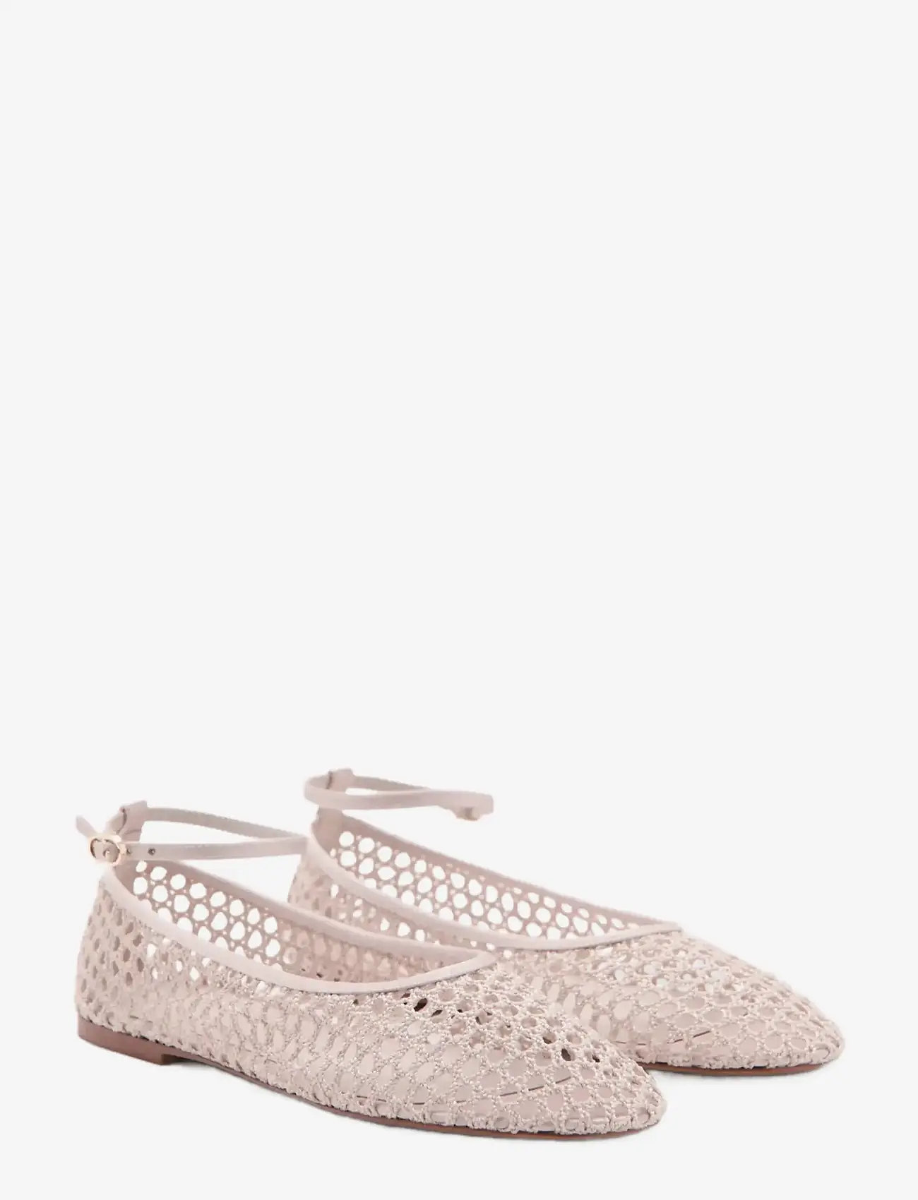 Mango - Crochet ankle strap ballerinas - særlige begivenheder - lt-pastel pink - 1