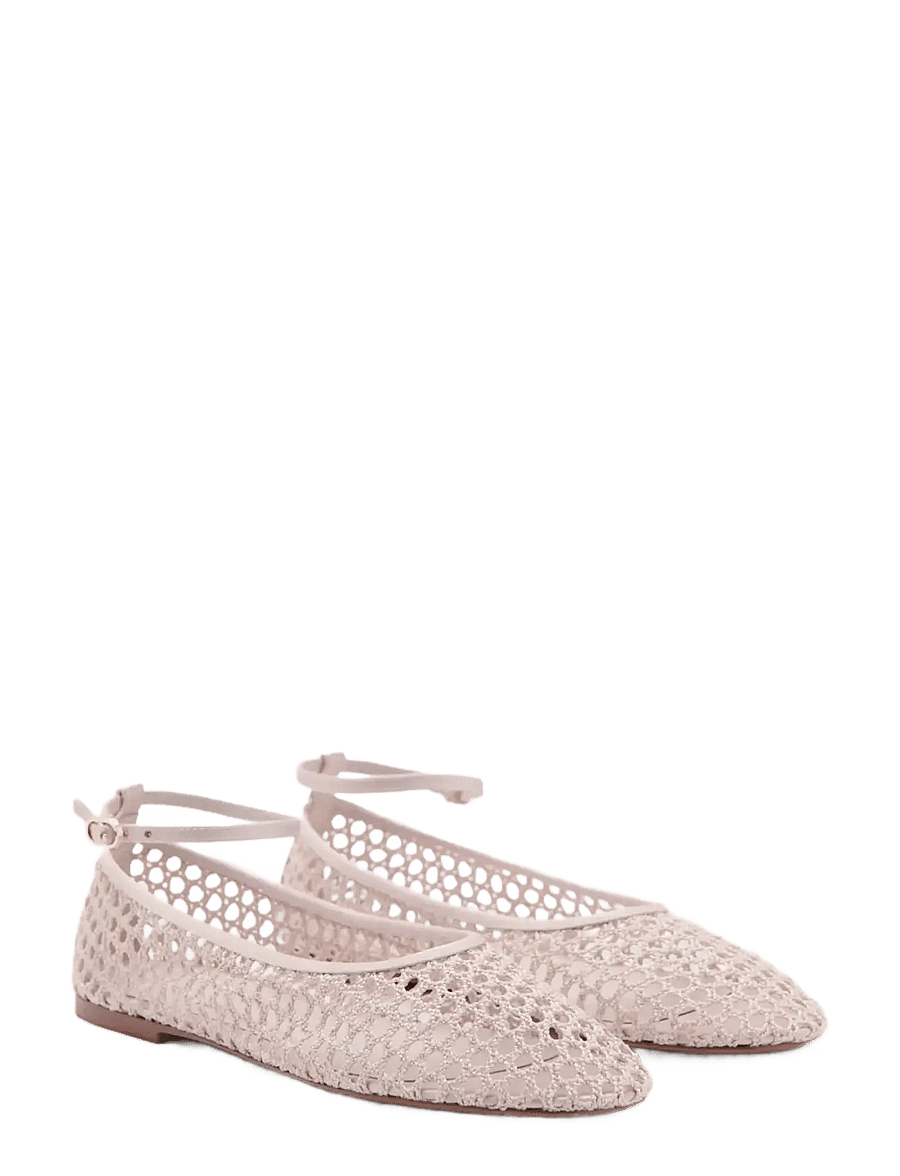 Mango - Crochet ankle strap ballerinas - besondere anlässe - lt-pastel pink - 1