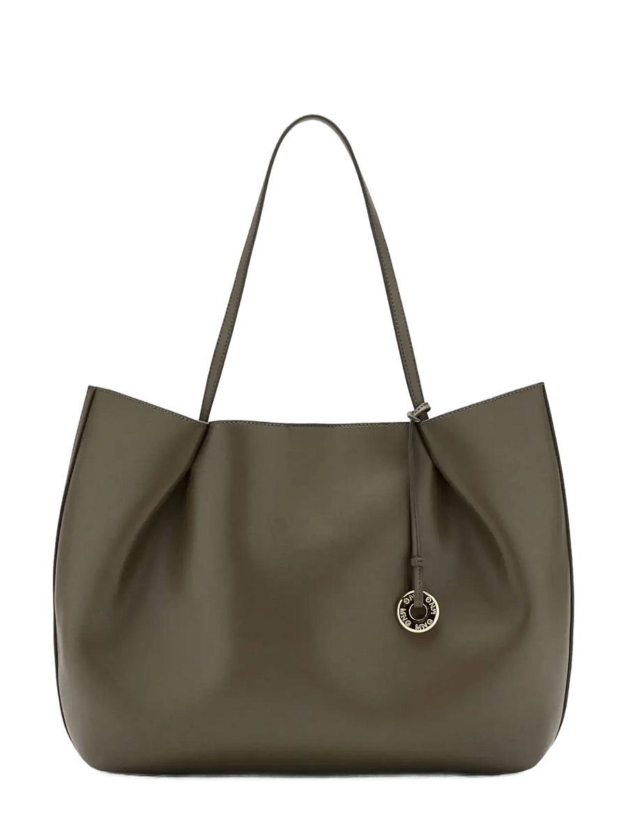 Mango - Large shopper bag - shoppingväskor - beige - khaki - 0