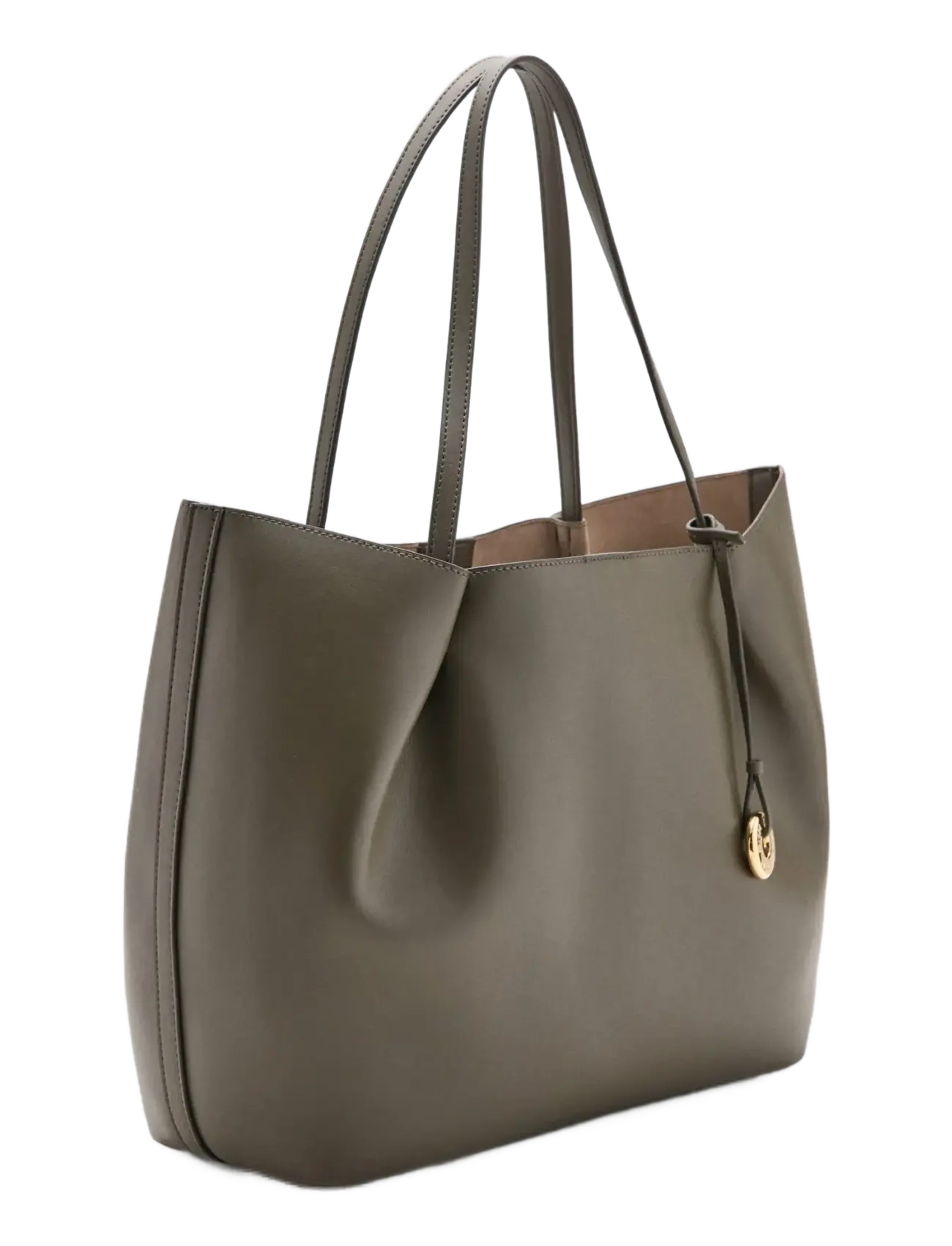 Mango - Large shopper bag - shoppingväskor - beige - khaki - 1