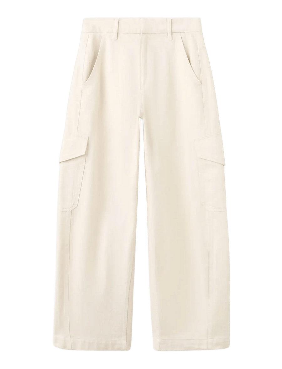 Mango - Mid-rise balloon jeans - light beige - 1