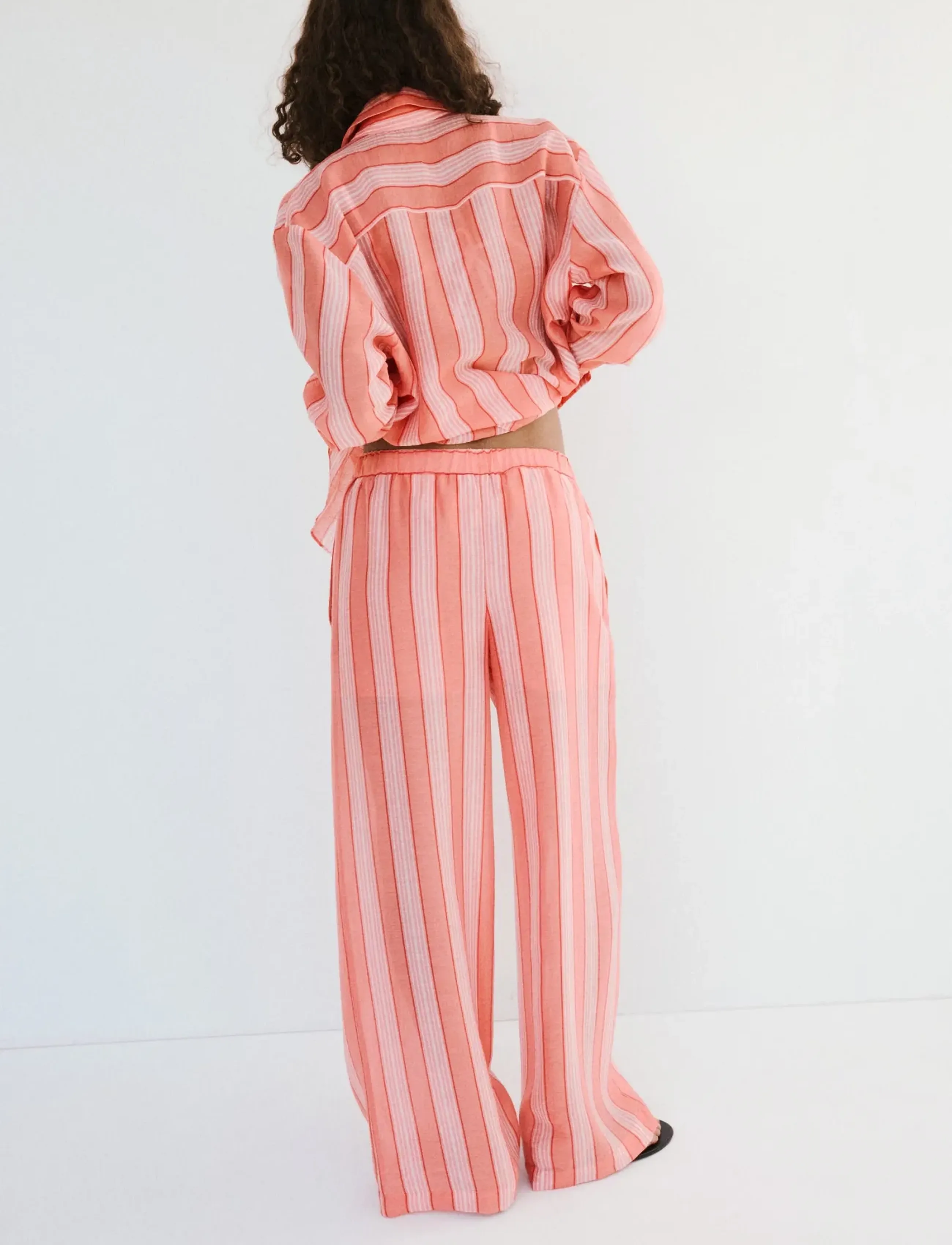 Mango - Straight striped trousers - bukser med lige ben - orange - 2
