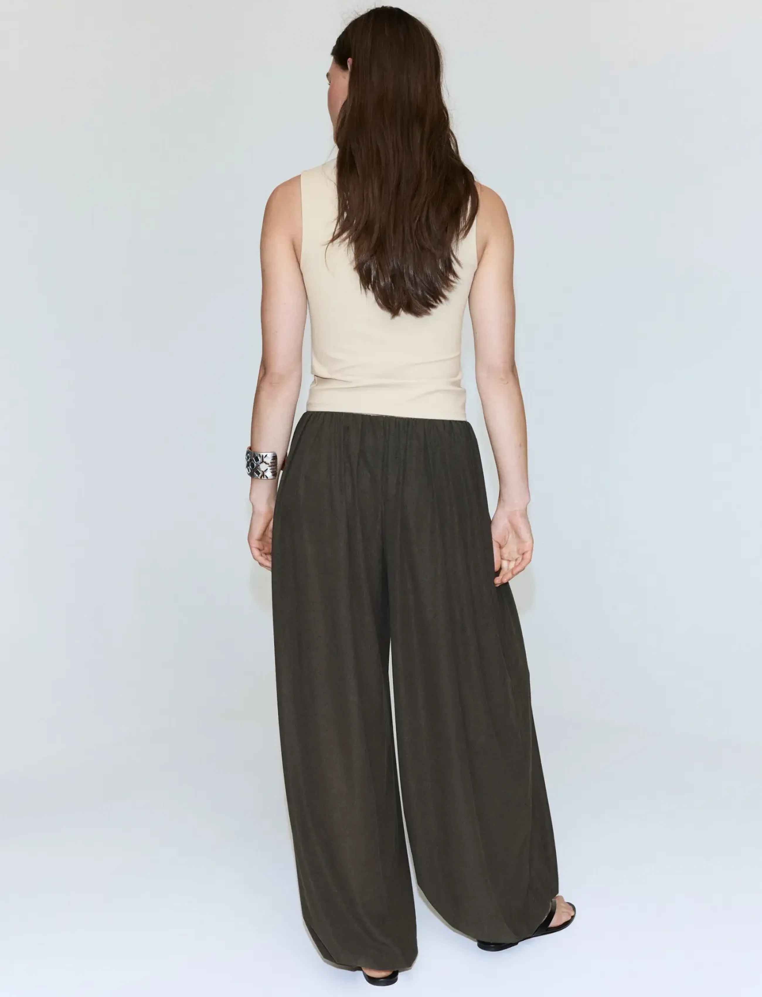 Mango - Fitted V-neck top - linnen - light beige - 2