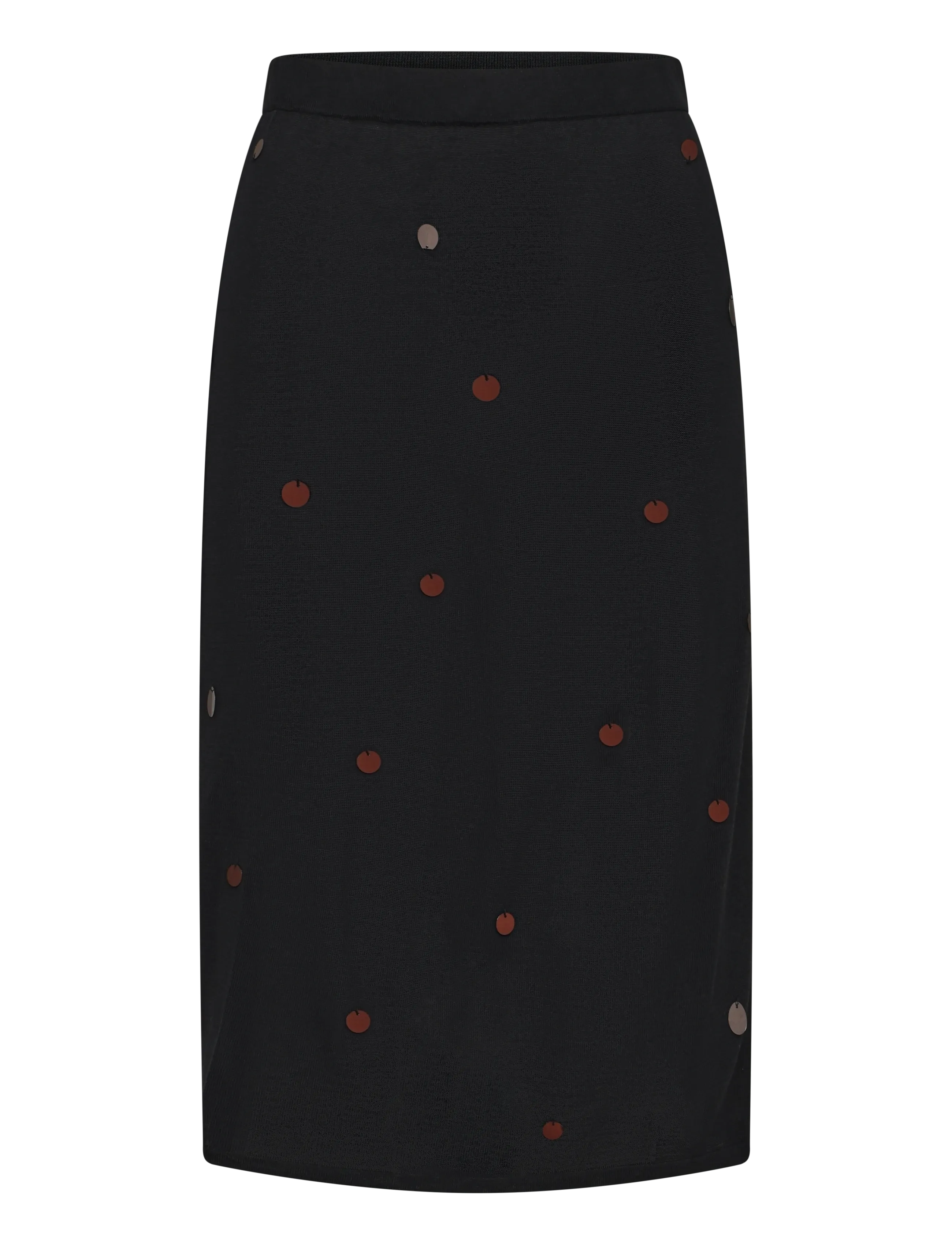 MANGO Midi Pailletten Knit Rock Schwarz - M - Damen