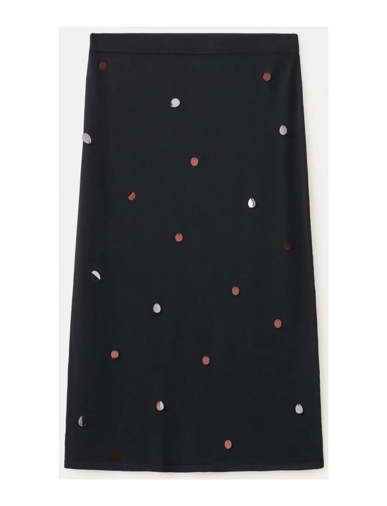Mango Midi sequin knit skirt - Midi kjolar - BLACK / black