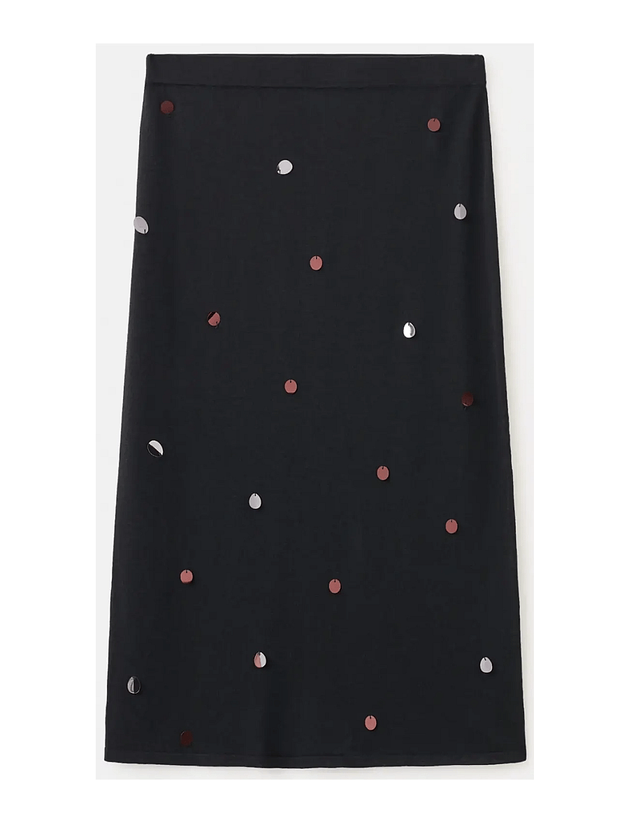 Mango - Midi sequin knit skirt - paljettkjolar - black - 1