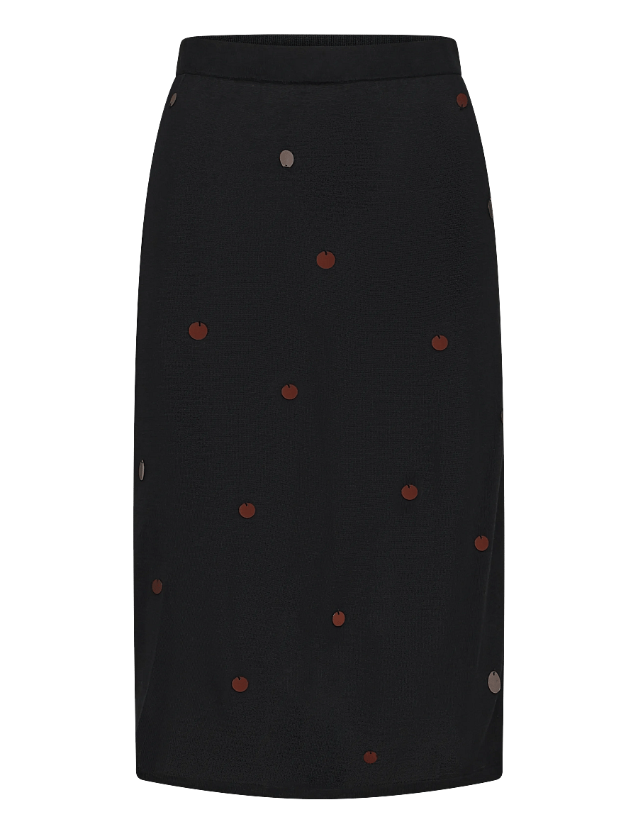 Mango - Midi sequin knit skirt - paillet nederdele - black - 1