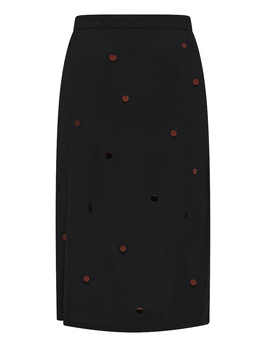 Mango - Midi sequin knit skirt - paillet nederdele - black - 2