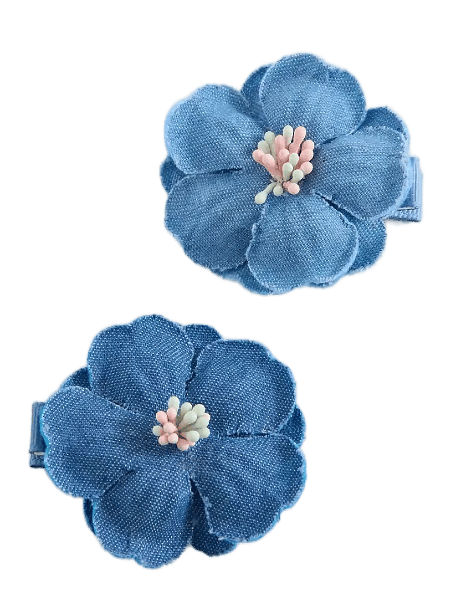 Mango - Pack of 2 flower hair clips - hårklämmor - medium blue - 0