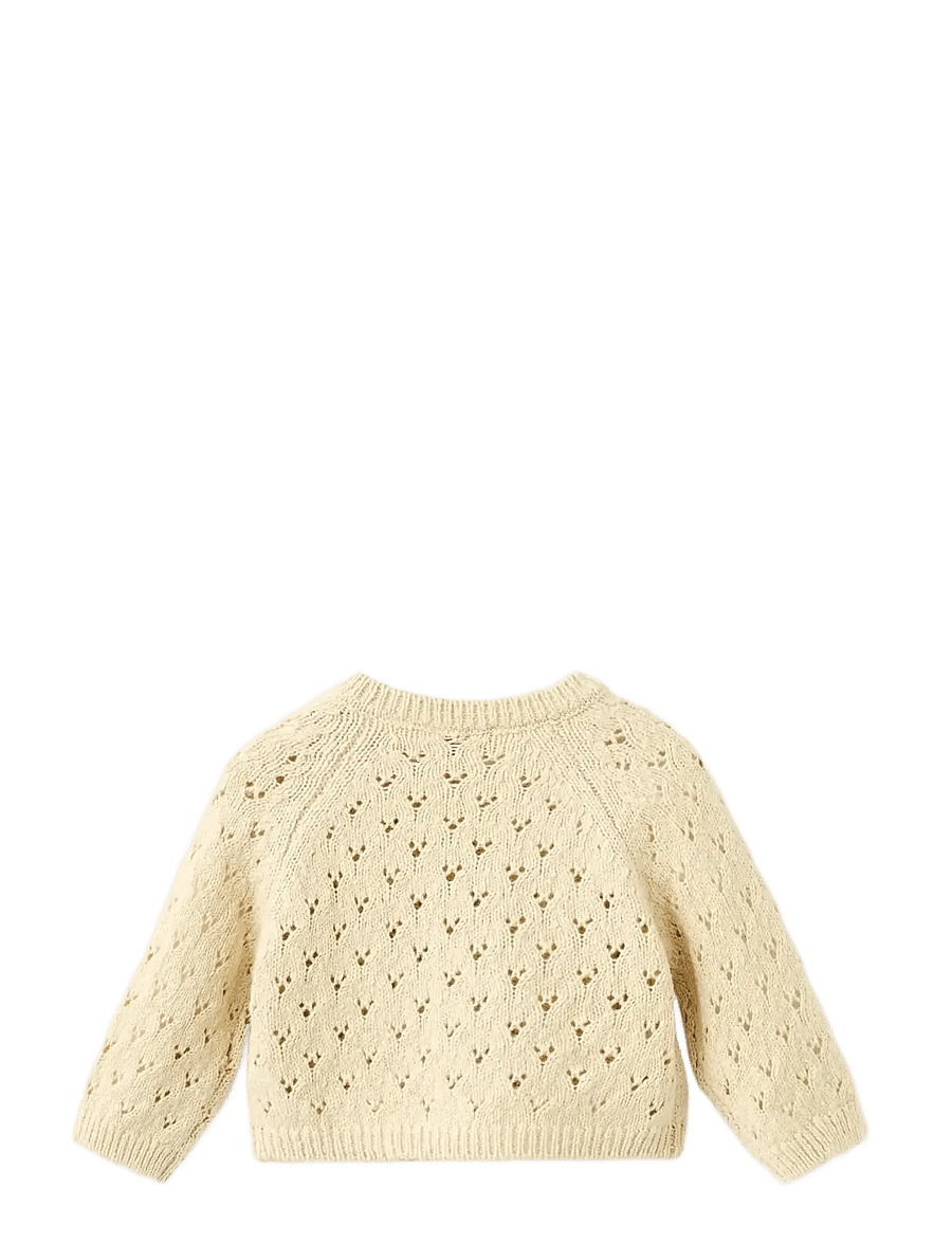Mango - Openwork knit sweater - medium yellow - 1