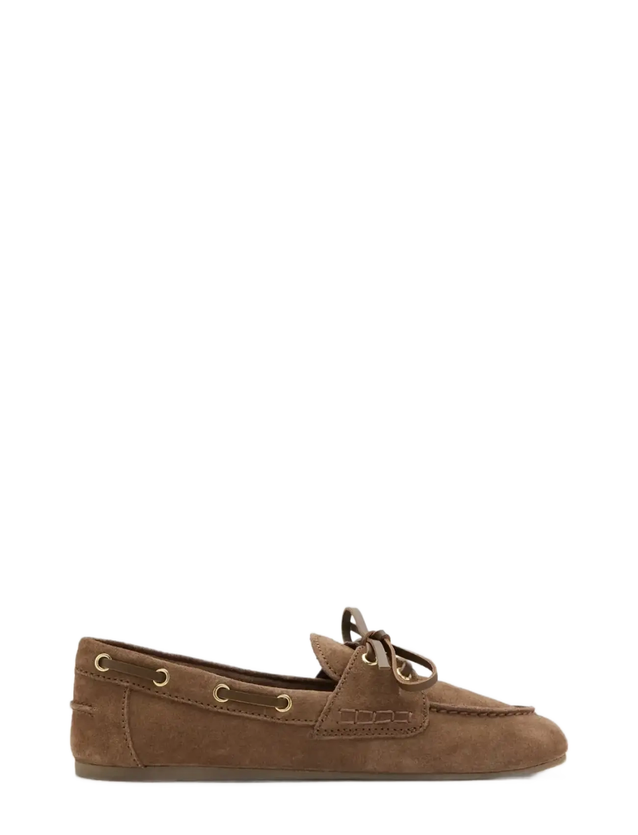 Mango Suede Deck Shoe, 40, Brown, Loafers > Flat Loafers, Dame