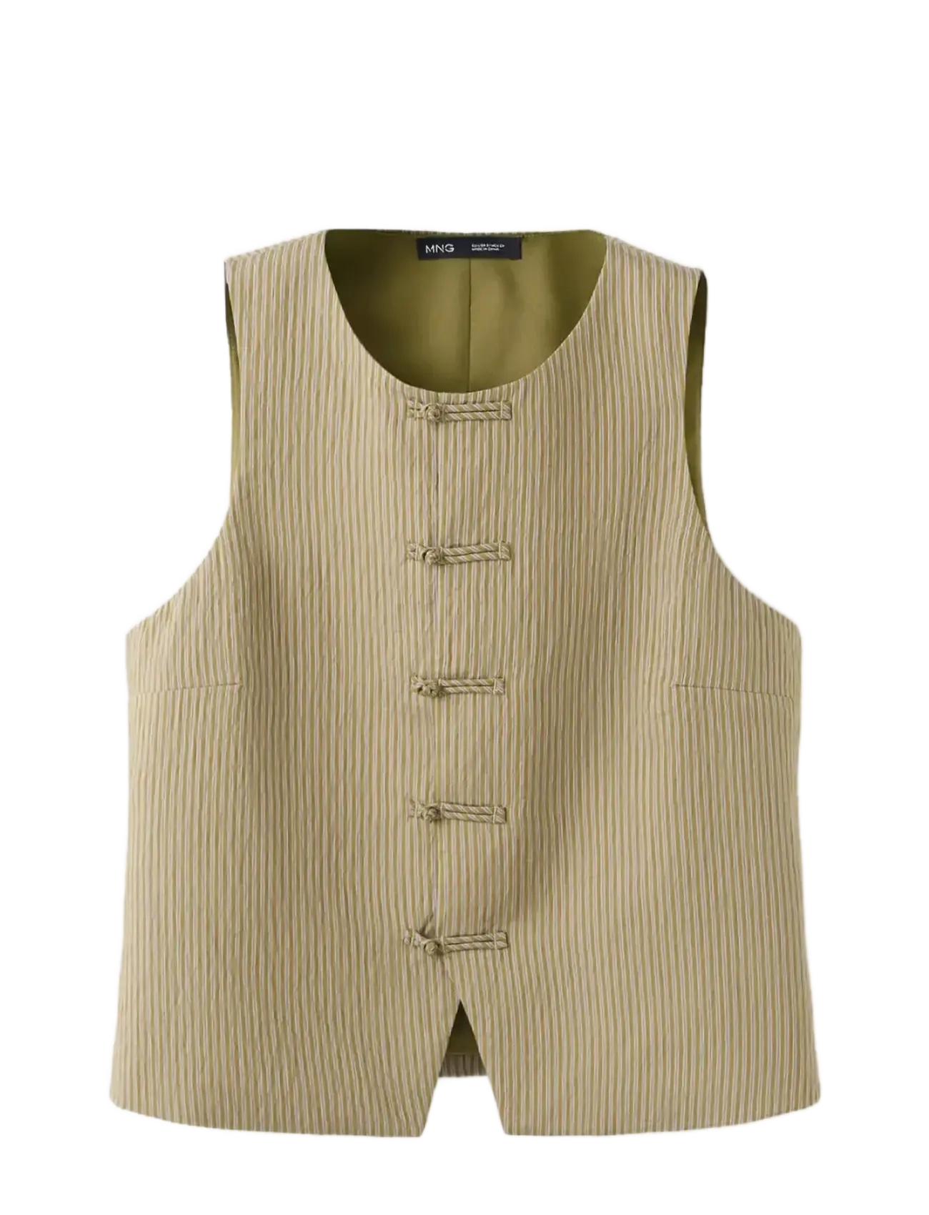 Mango Alamar striped gilet - Efterårsjakker - GREEN / khaki/green
