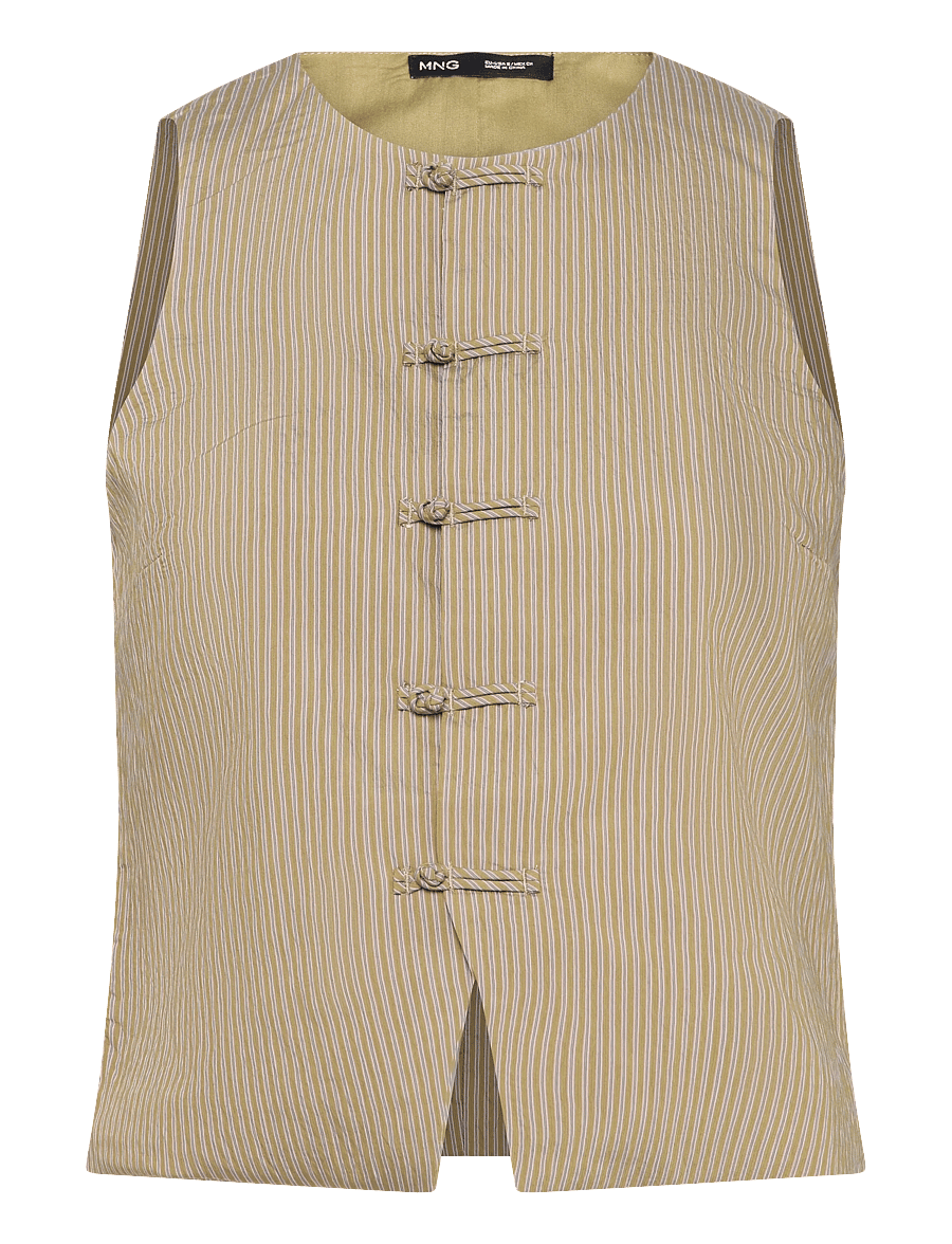 Mango - Alamar striped gilet - frühlingsjacken - green - 1