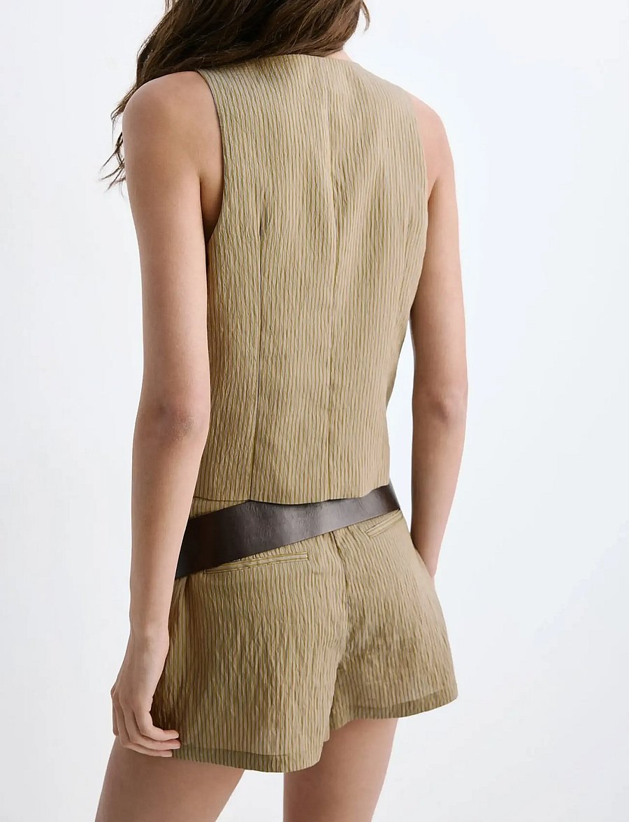 Mango - Alamar striped gilet - frühlingsjacken - green - 3
