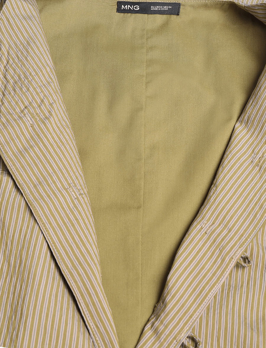Mango - Alamar striped gilet - frühlingsjacken - green - 4