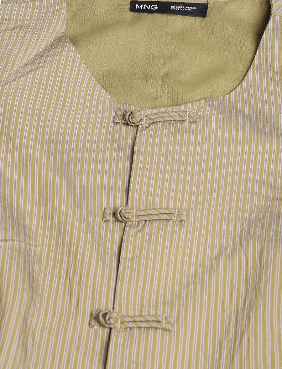 Mango - Alamar striped gilet - frühlingsjacken - green - 5