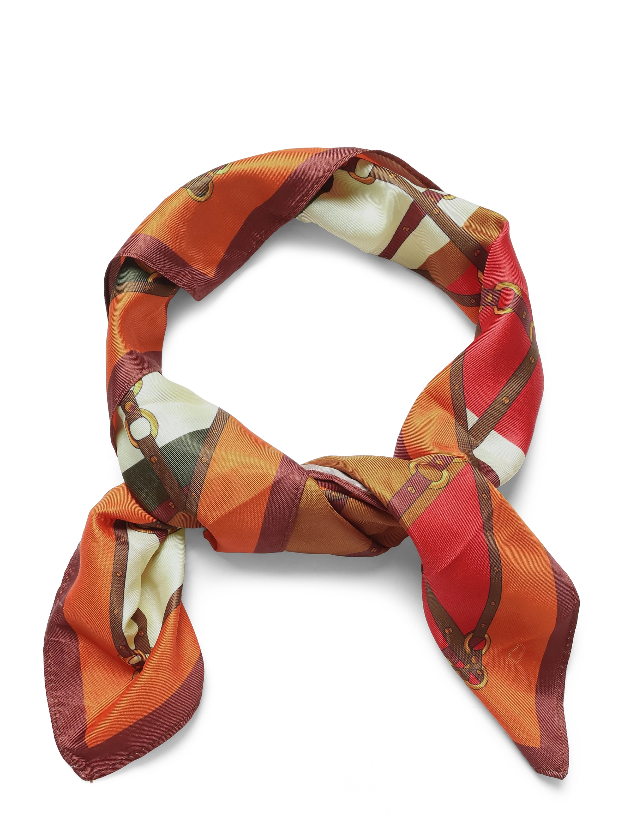 Mango Geometric Printed Foulard, Kvinder, Geometrisk Printet Foulard, Orange, Str: ONE SIZE