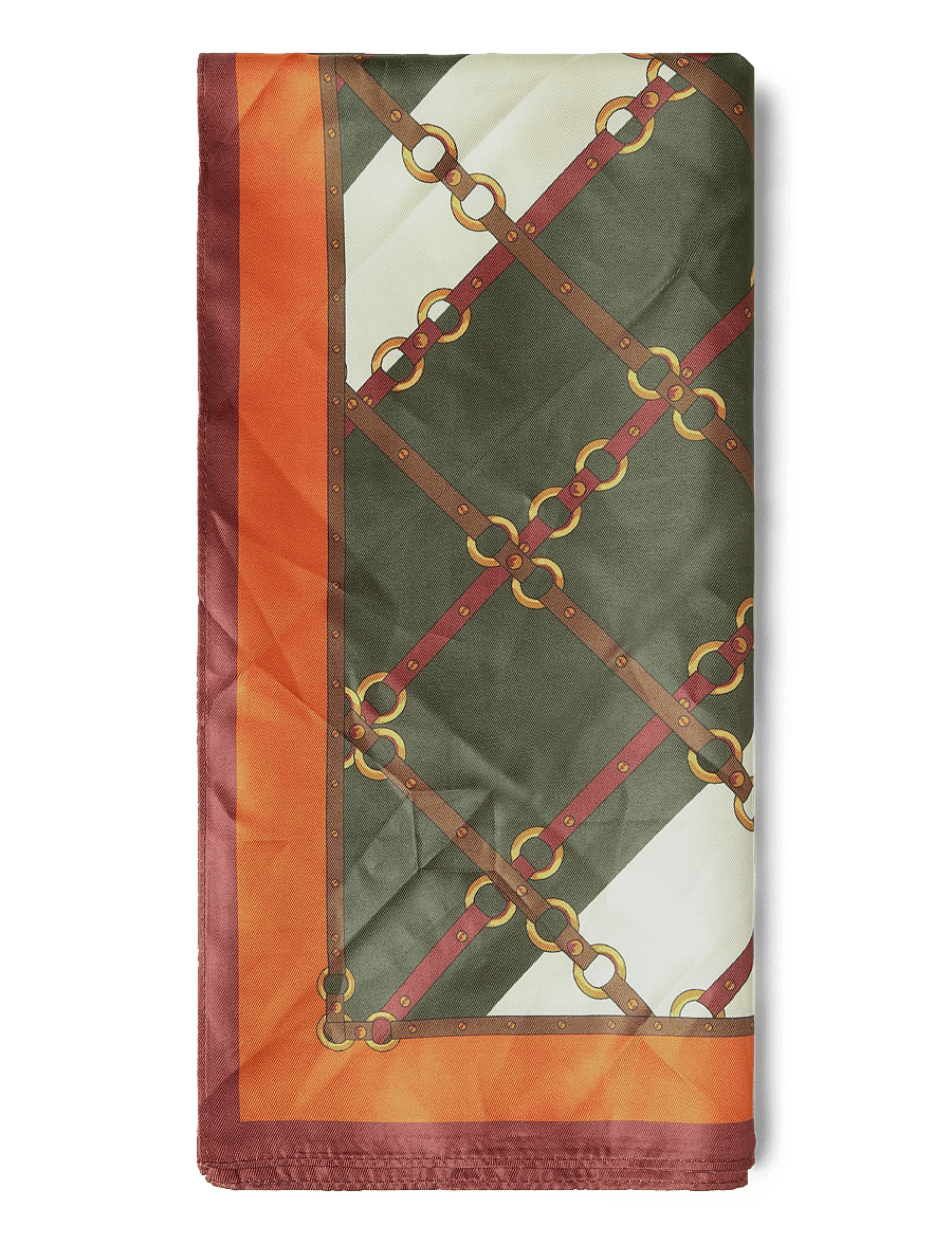 Mango - Geometric printed foulard - sjalar - orange - 1