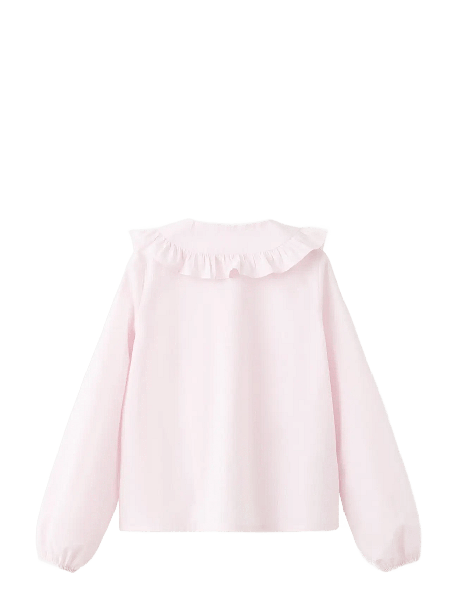 Mango - Double baby-collar shirt - långärmade skjortor - pink - 1